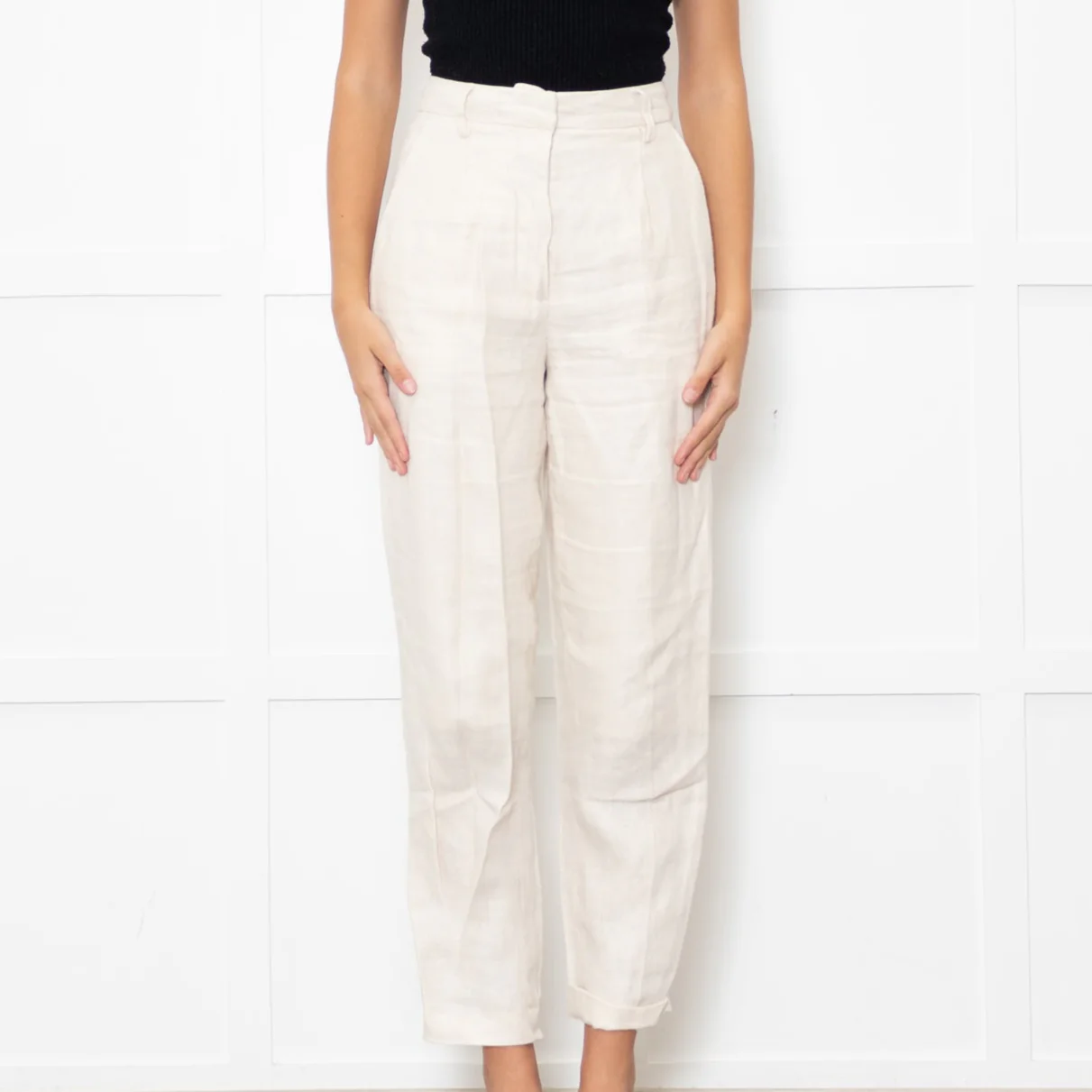 Remain By Birger Christensen Cream Twill Trousers - Image 2