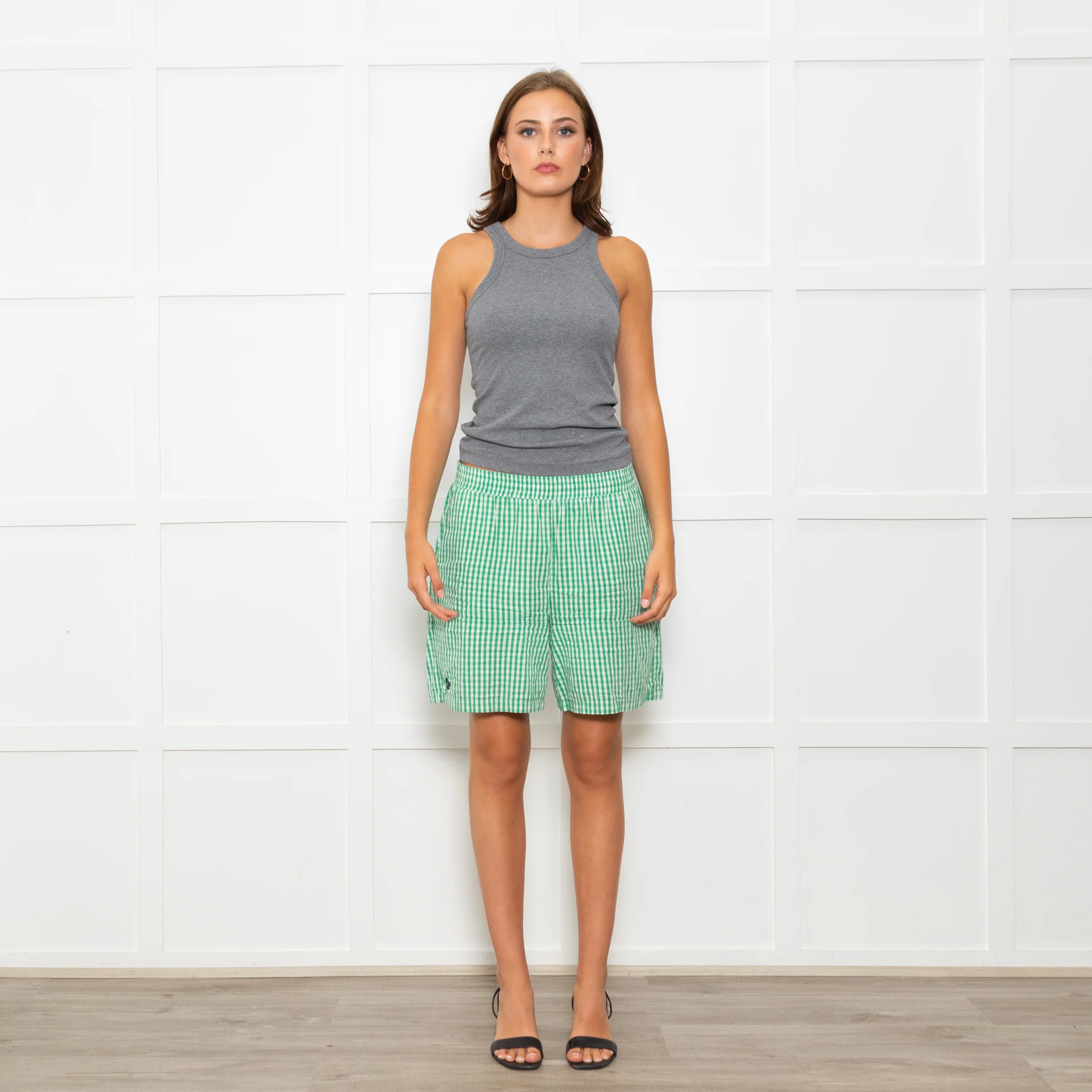 Resume Green Gingham Check Shorts