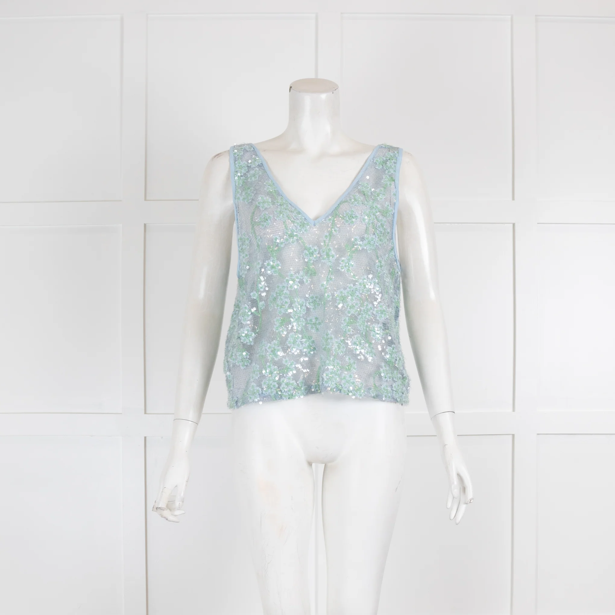 Resume Pale Blue Sequin Tank Top