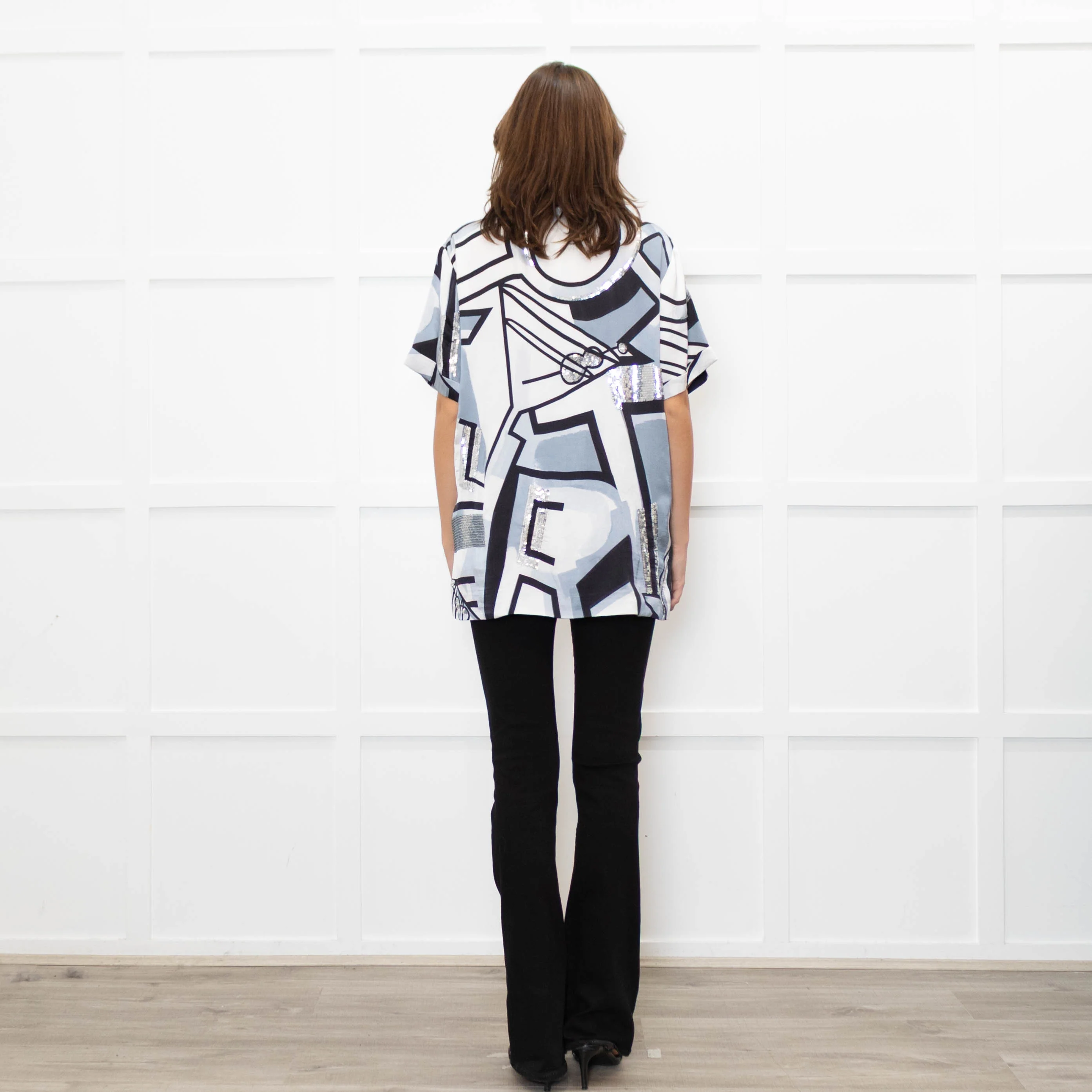 Retrofete Grey And Black With Sequin Insert Shirt - Image 5