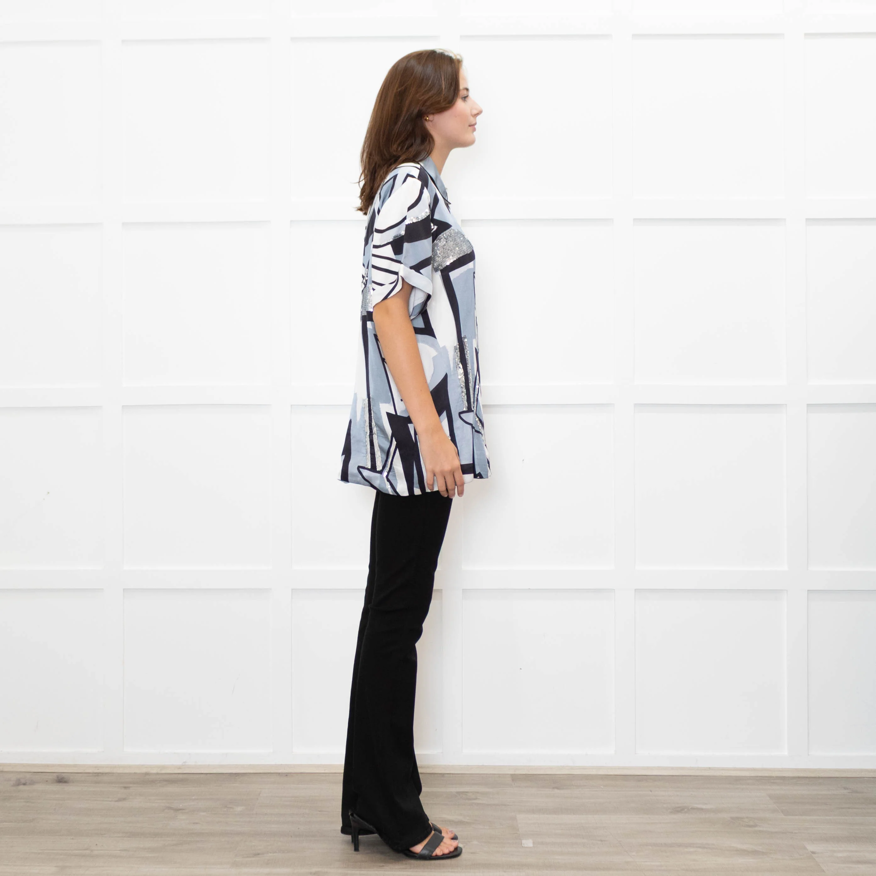 Retrofete Grey And Black With Sequin Insert Shirt - Image 6