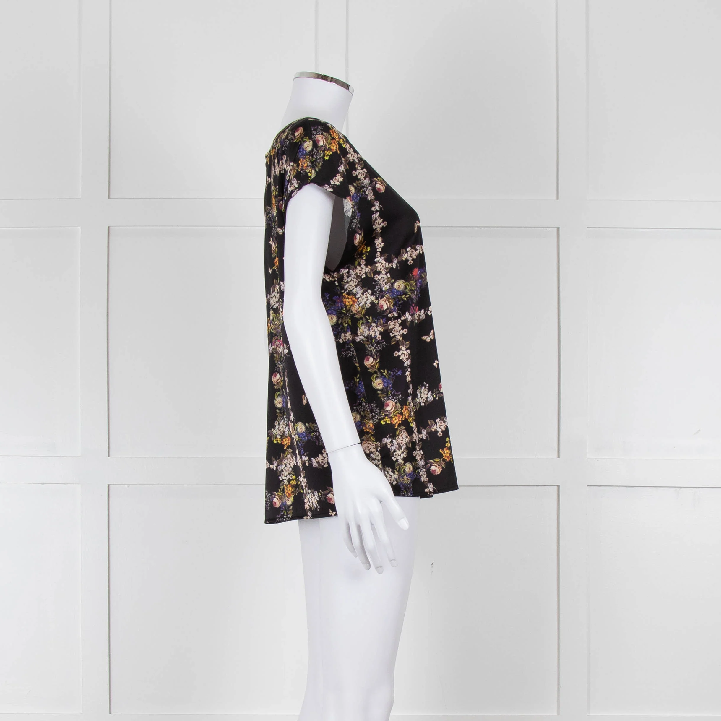 Riani Black & Multicolour Floral Short Sleeve Top - Image 3