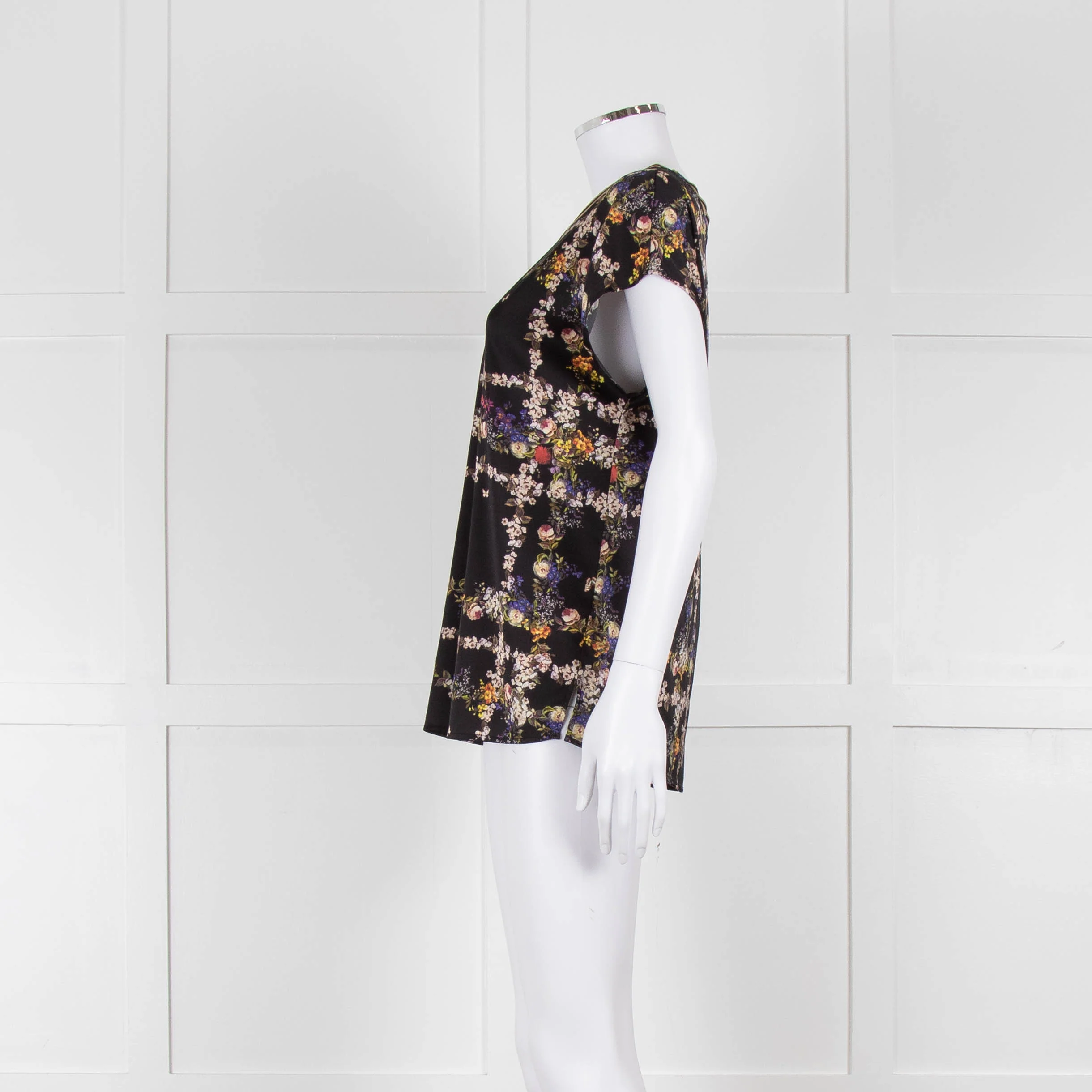 Riani Black & Multicolour Floral Short Sleeve Top - Image 7