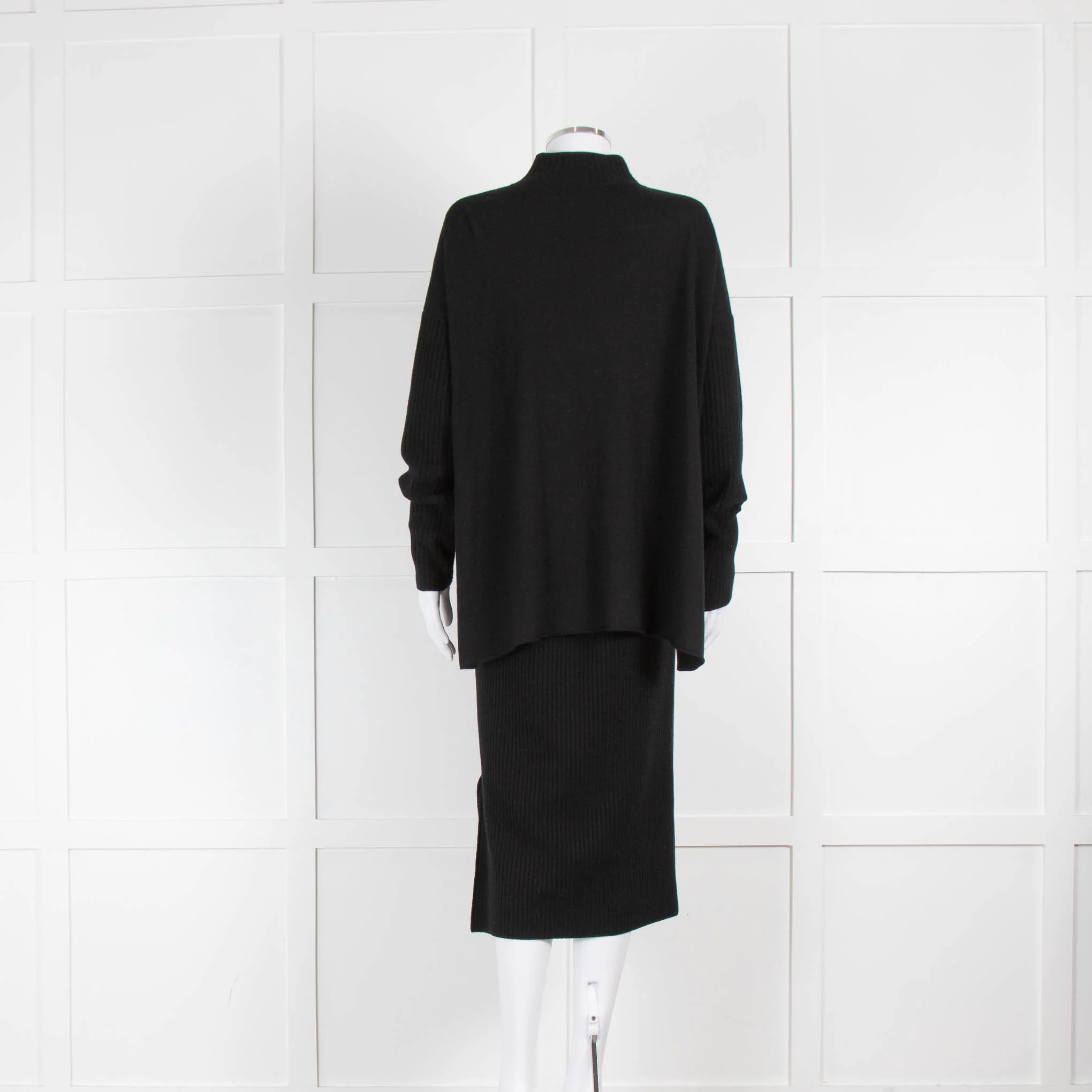 Riani Black Ribbed Skirt With Black Jumper Co-ord - Image 3