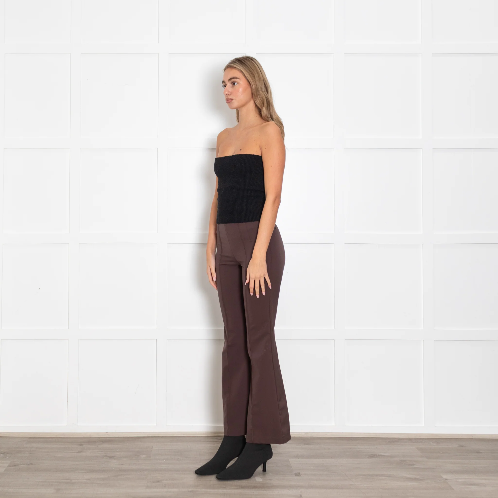Riani Brown Stretch Bootleg Trousers - Image 3