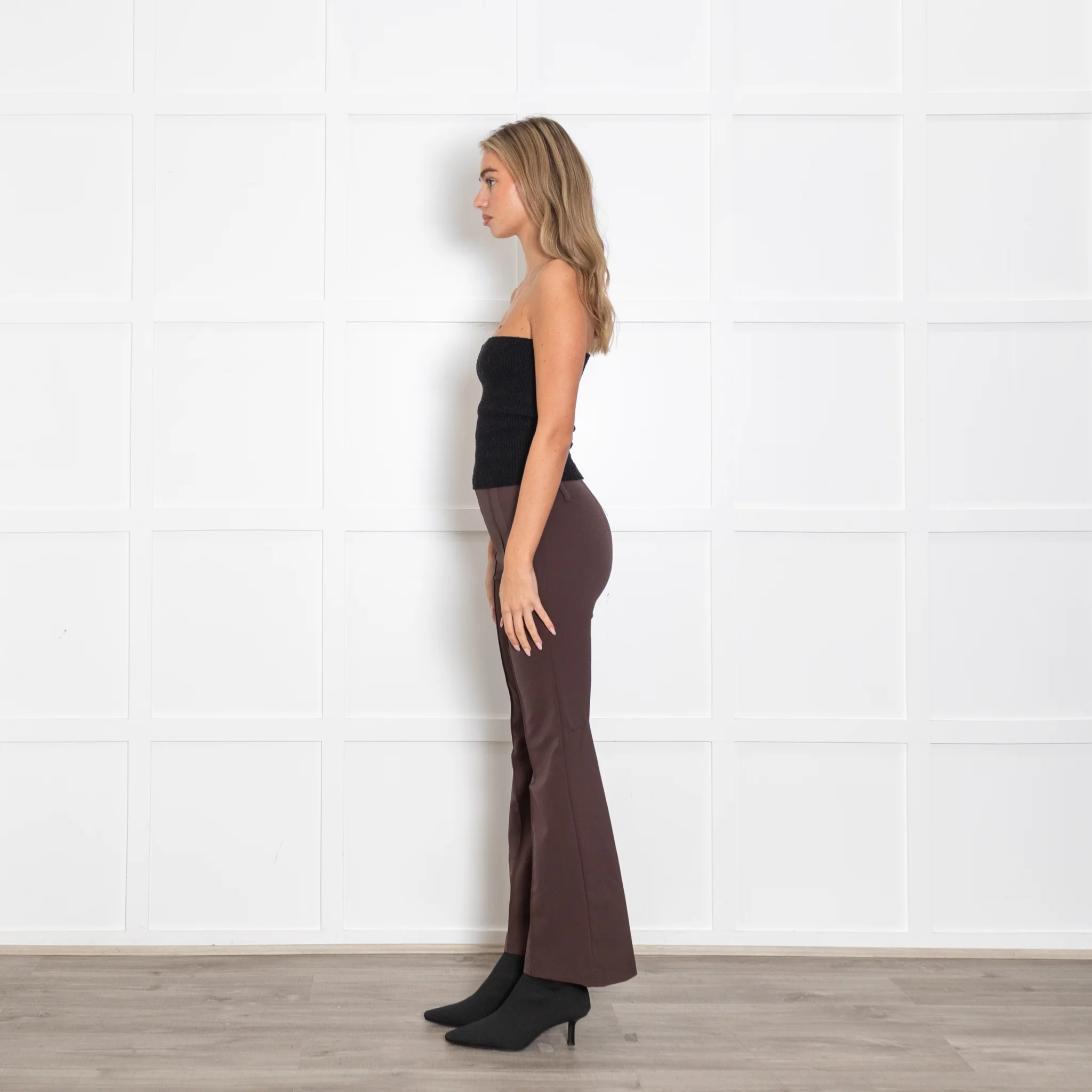 Riani Brown Stretch Bootleg Trousers - Image 4