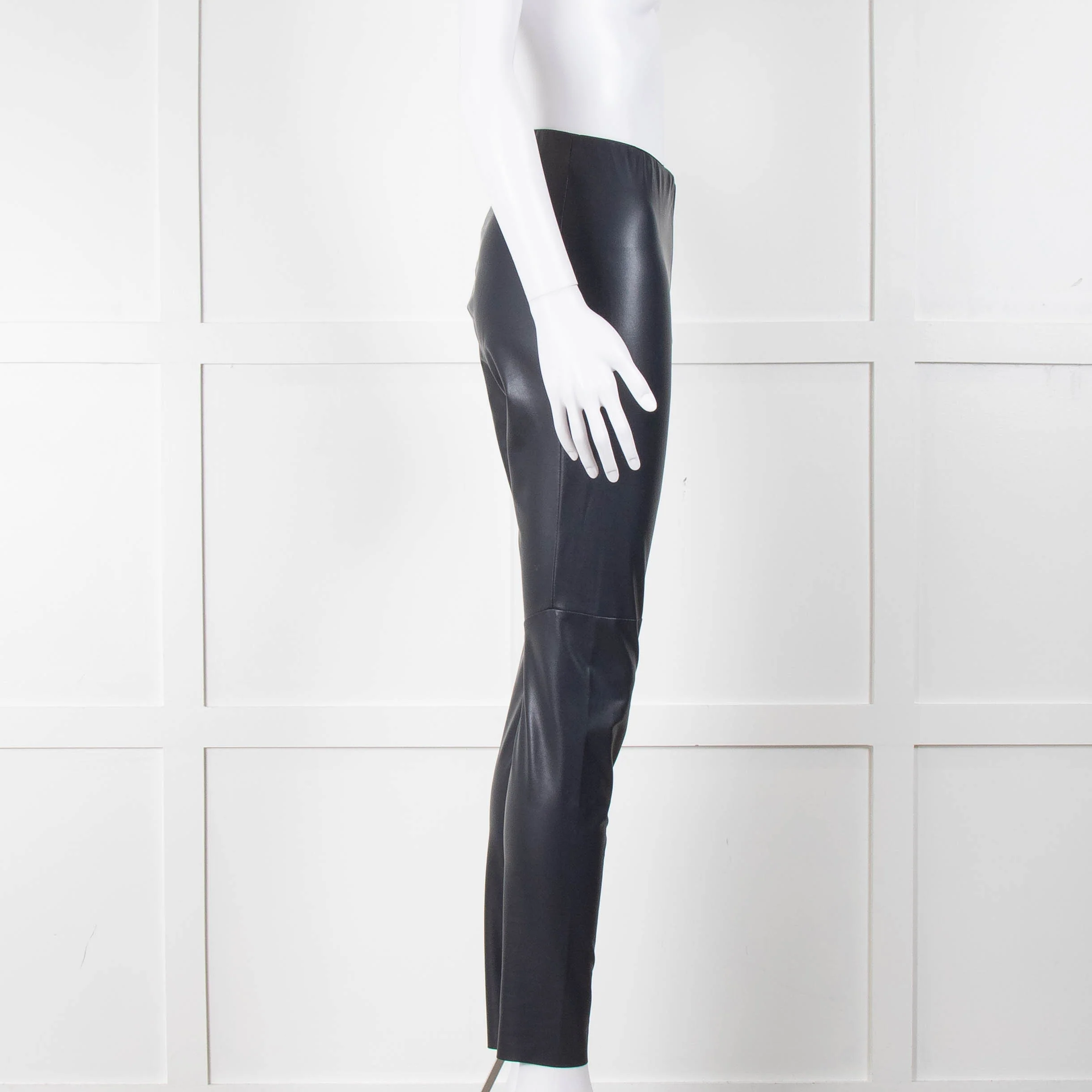 Riani Navy Faux Leather Leggings - Image 3