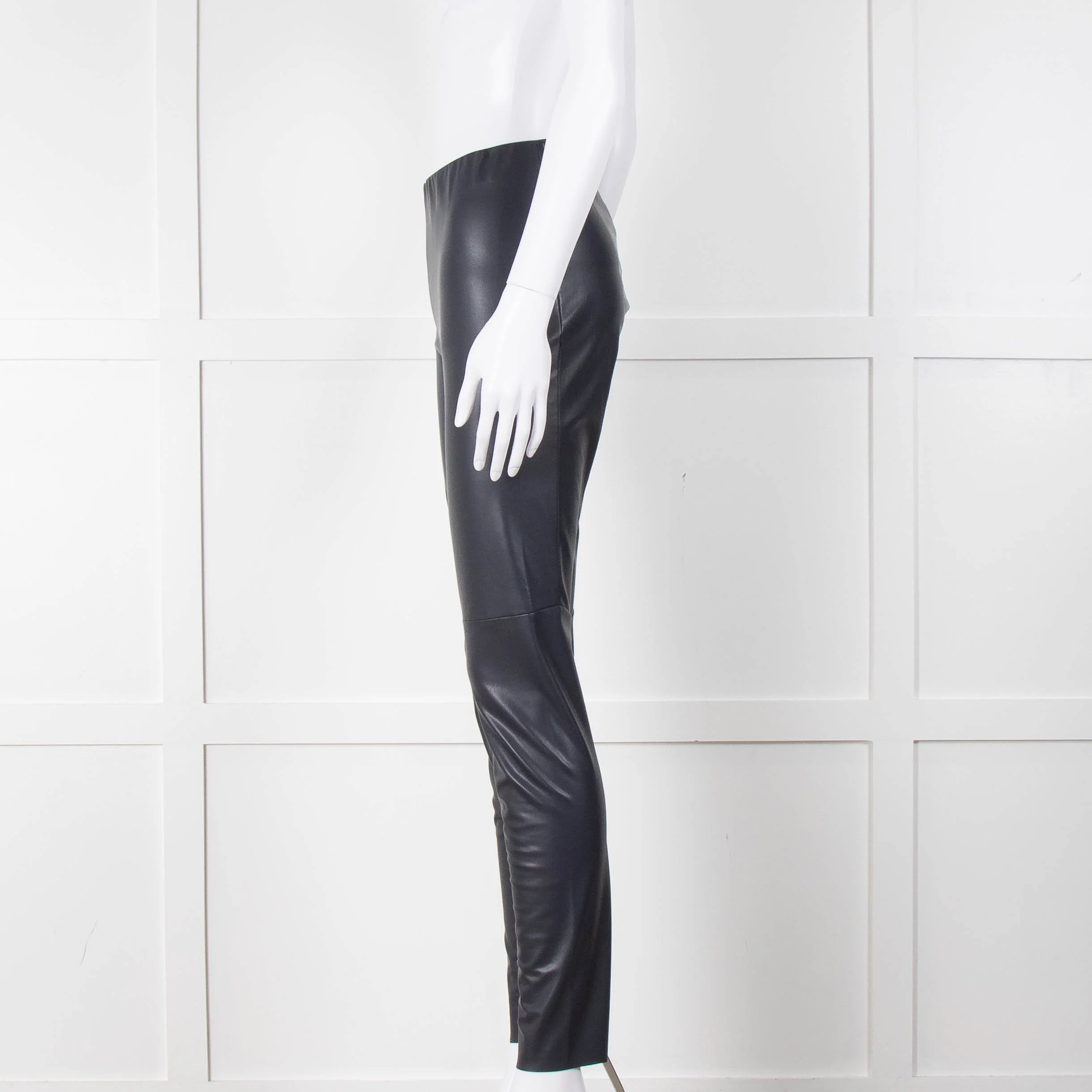 Riani Navy Faux Leather Leggings - Image 7