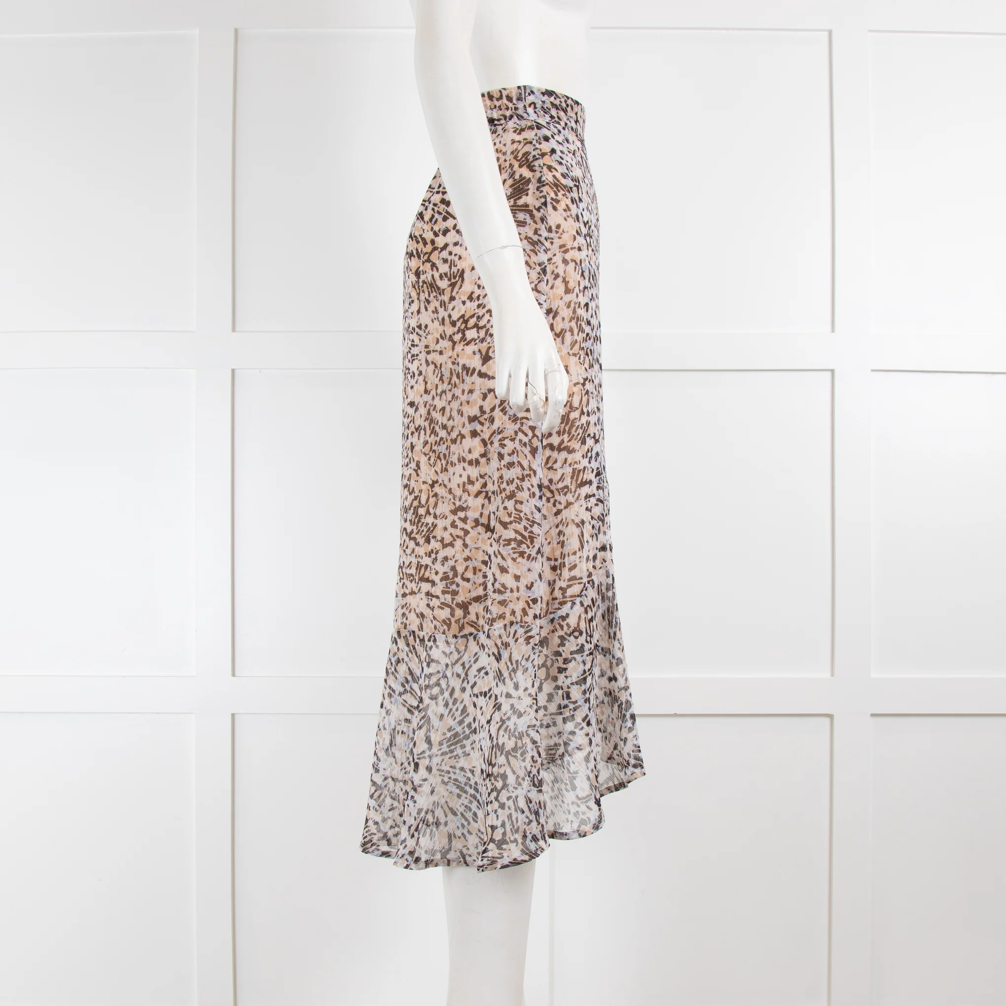 Riani Sheer Animal Print Lurex Midi Skirt - Image 2