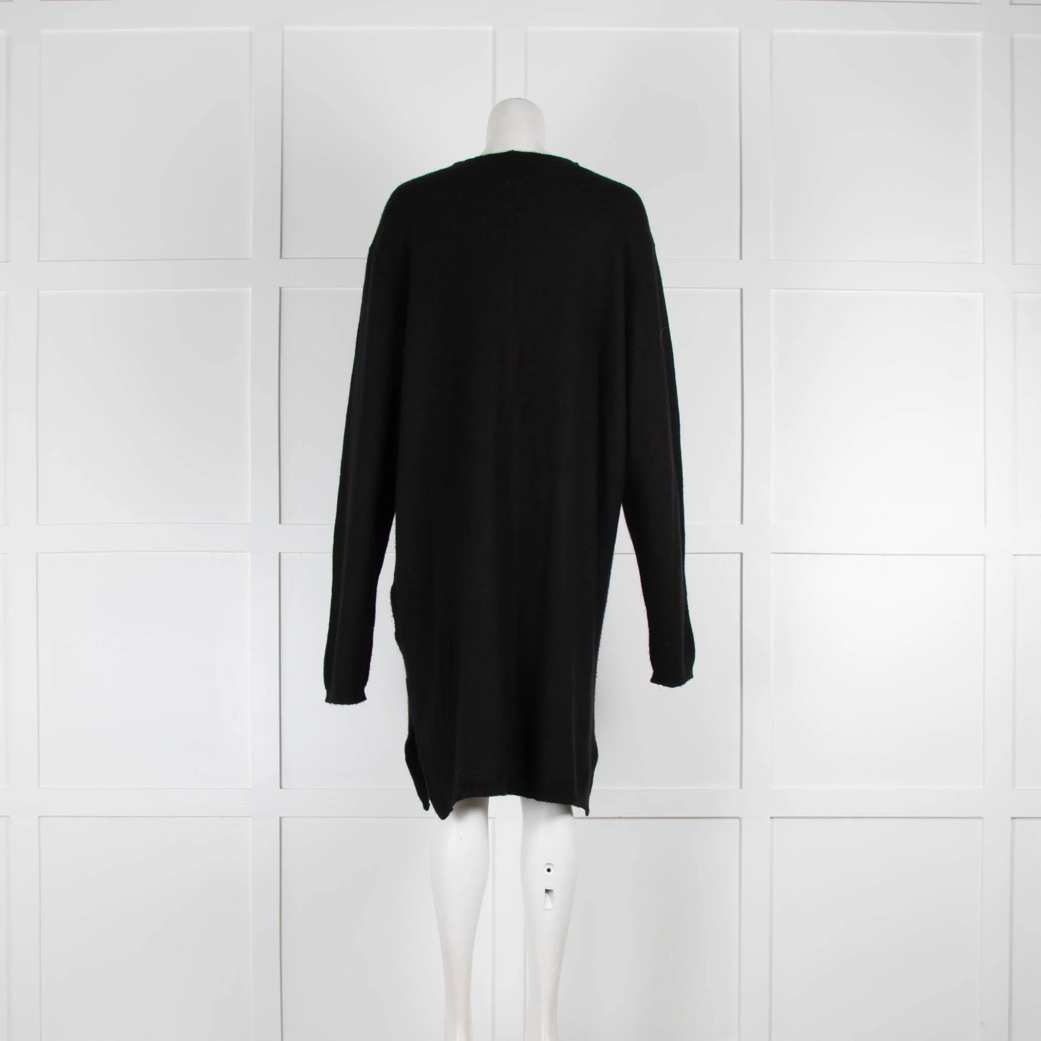 Rick Owens Black Boiled Cashmere Midi Dress - Image 3