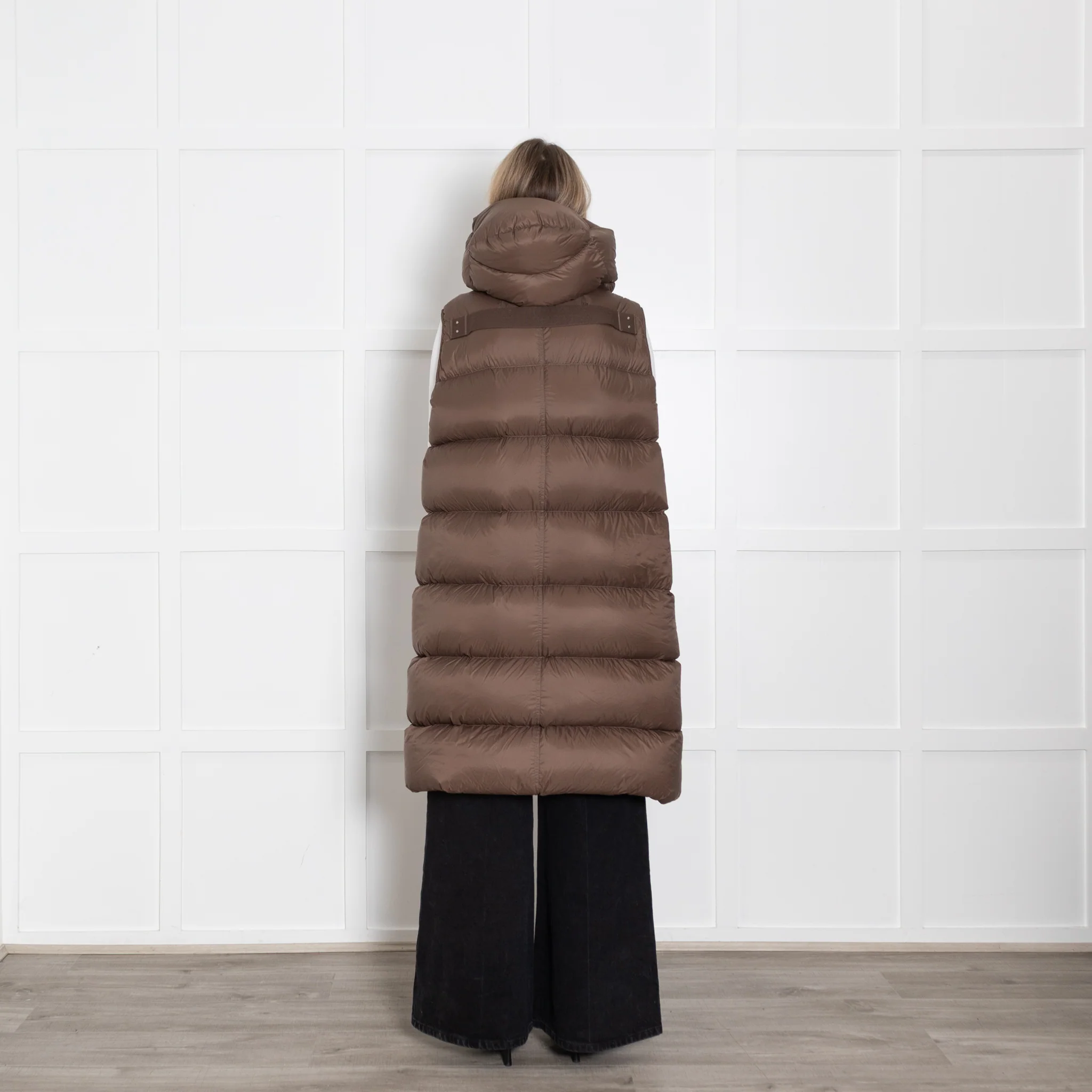 Rick Owens Brown Sleeveless Puffer Coat - Image 5