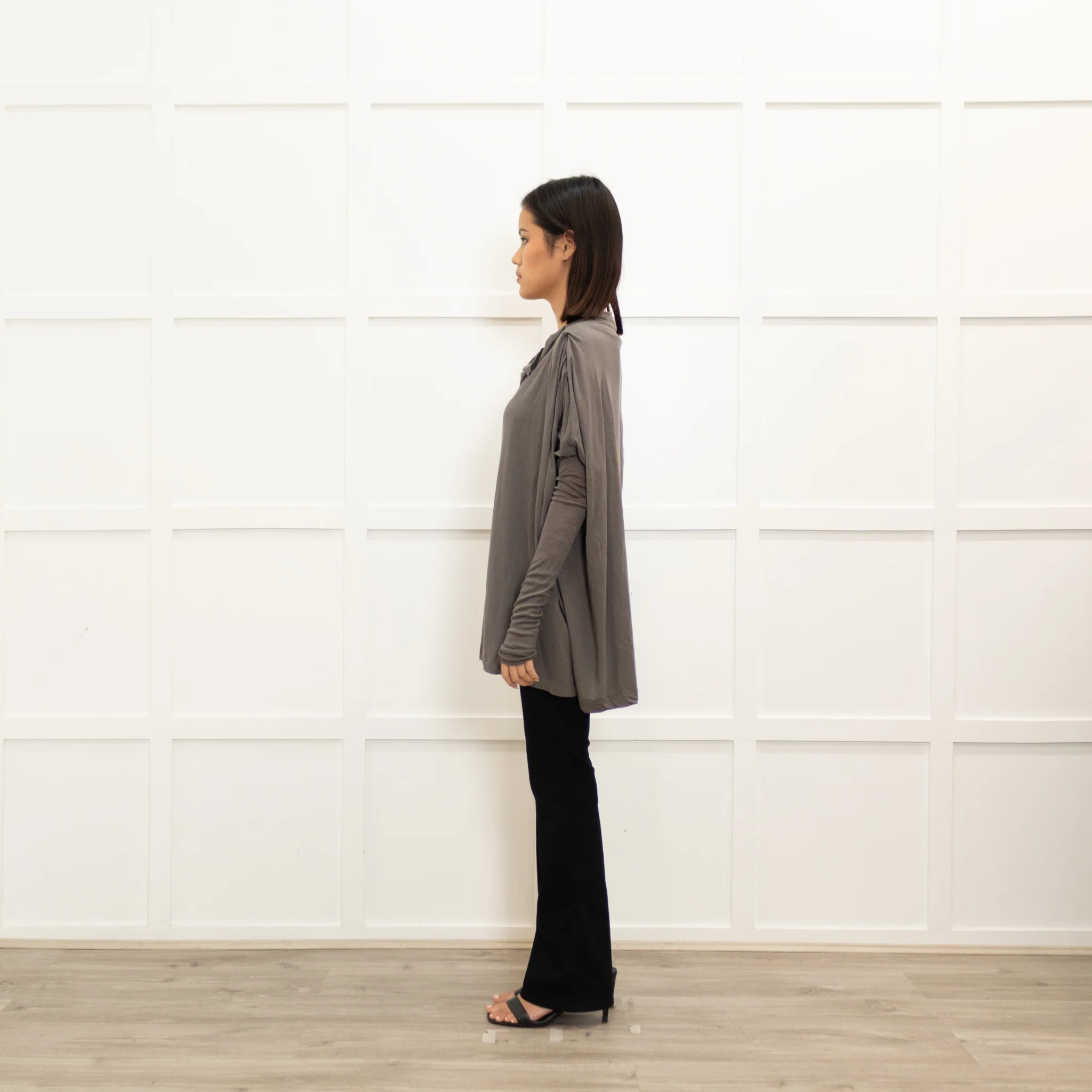 Rick Owens Grey Oversized Long Sleeve Top - Image 6