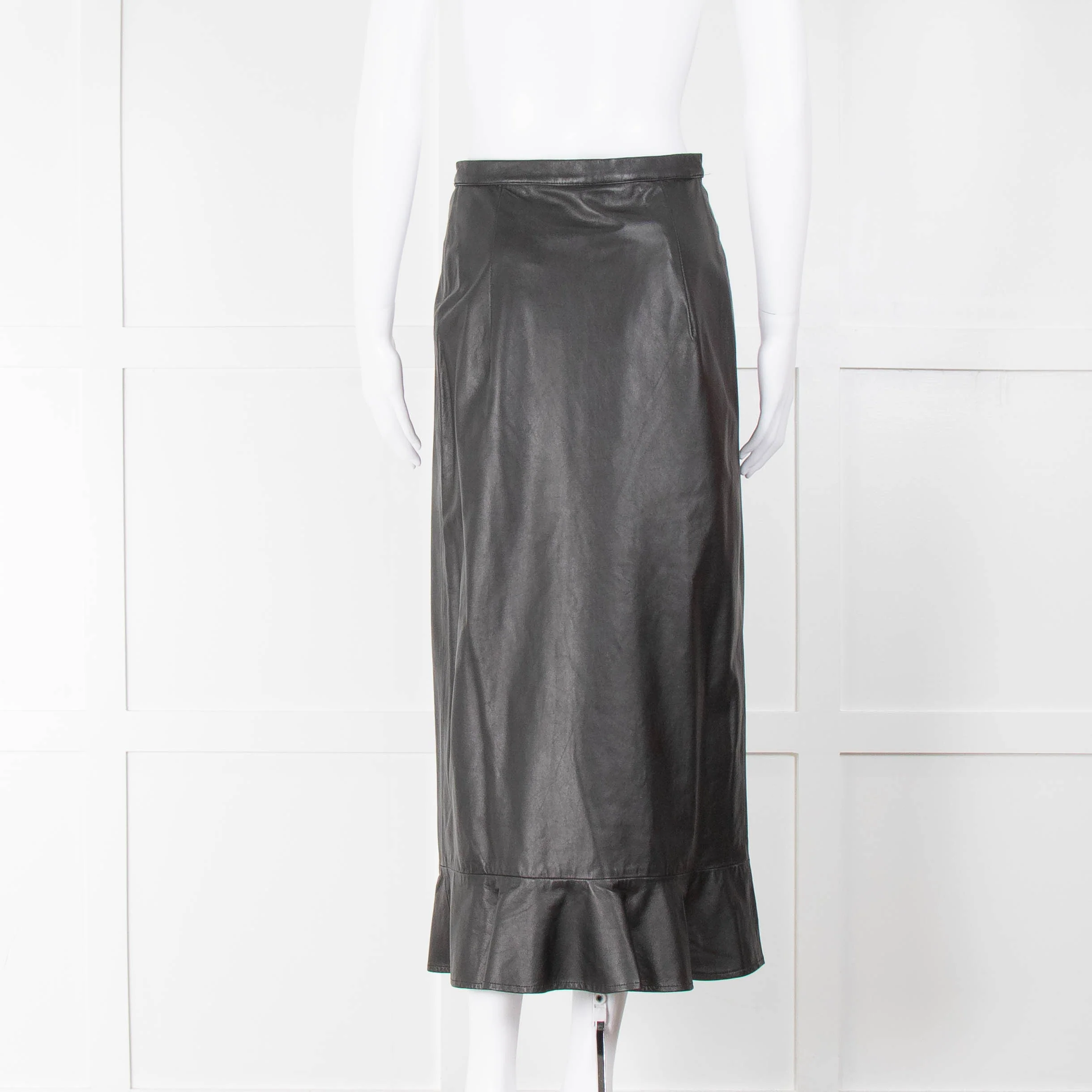 Ridley Black Leather Button Skirt - Image 3