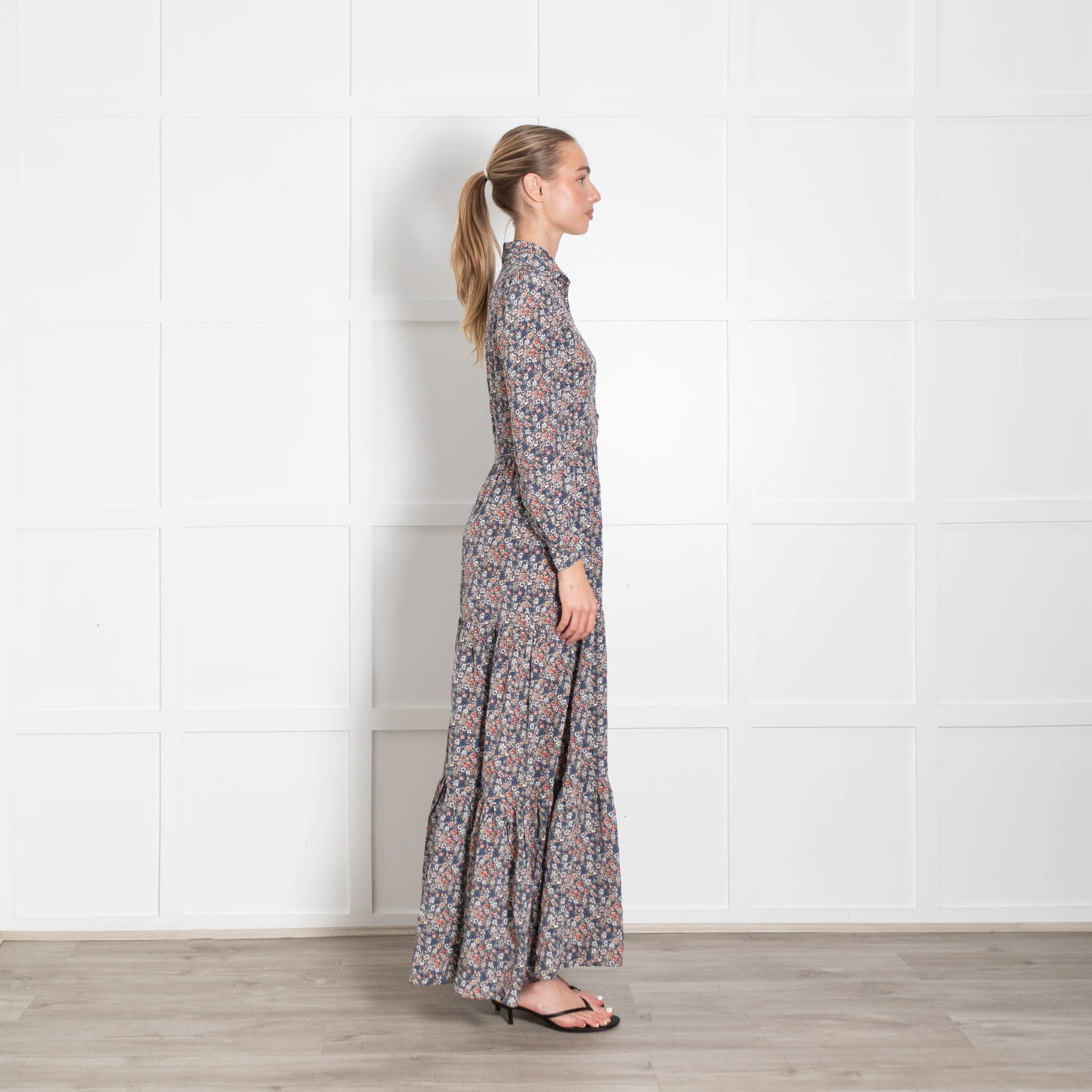 Ridley Black Multi Floral Silk Maxi Dress - Image 6