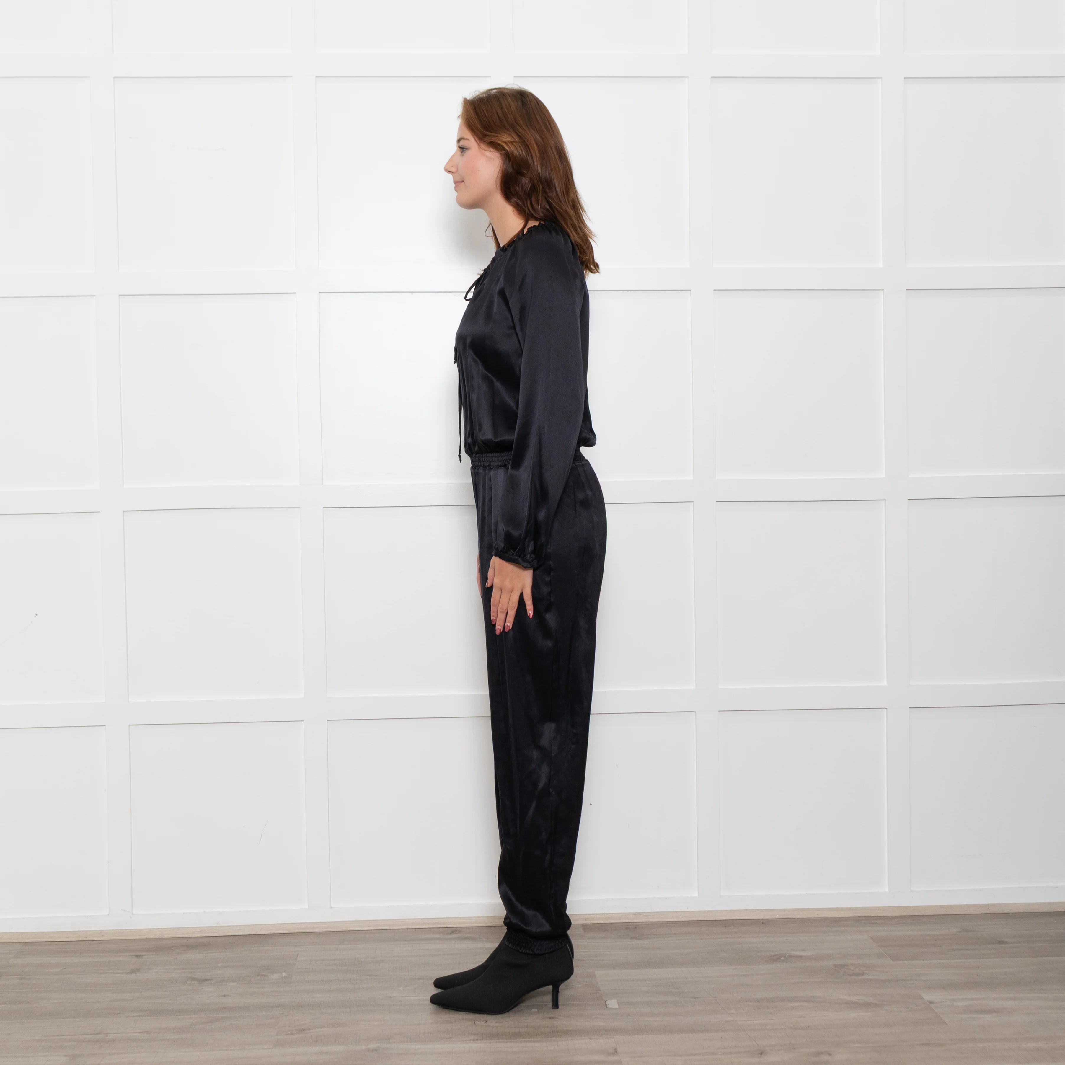 Ridley Black Silk Elasticated Waist Jumpsuit - Image 4