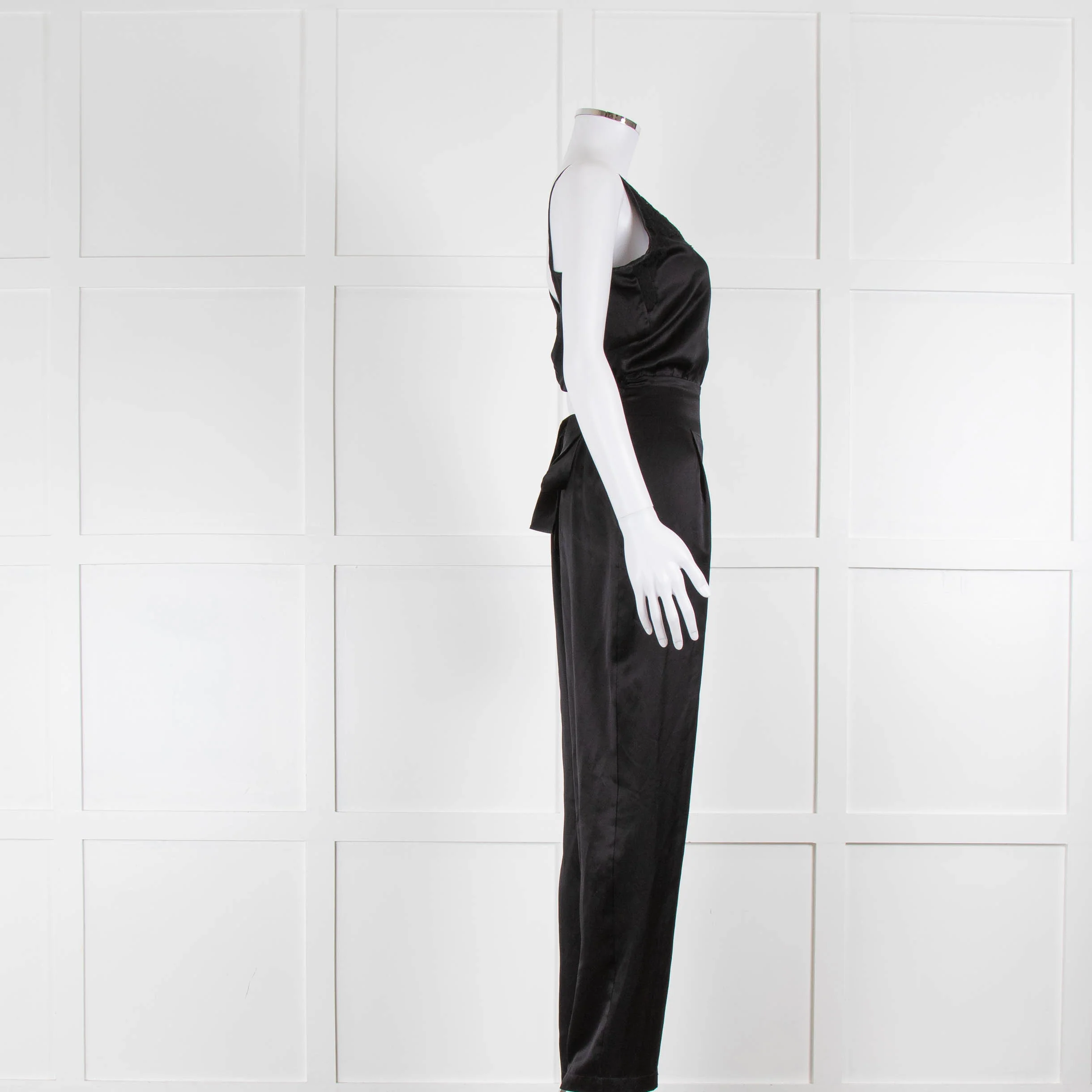 Ridley Black Sleeveless Satin Jumpsuit - Image 2