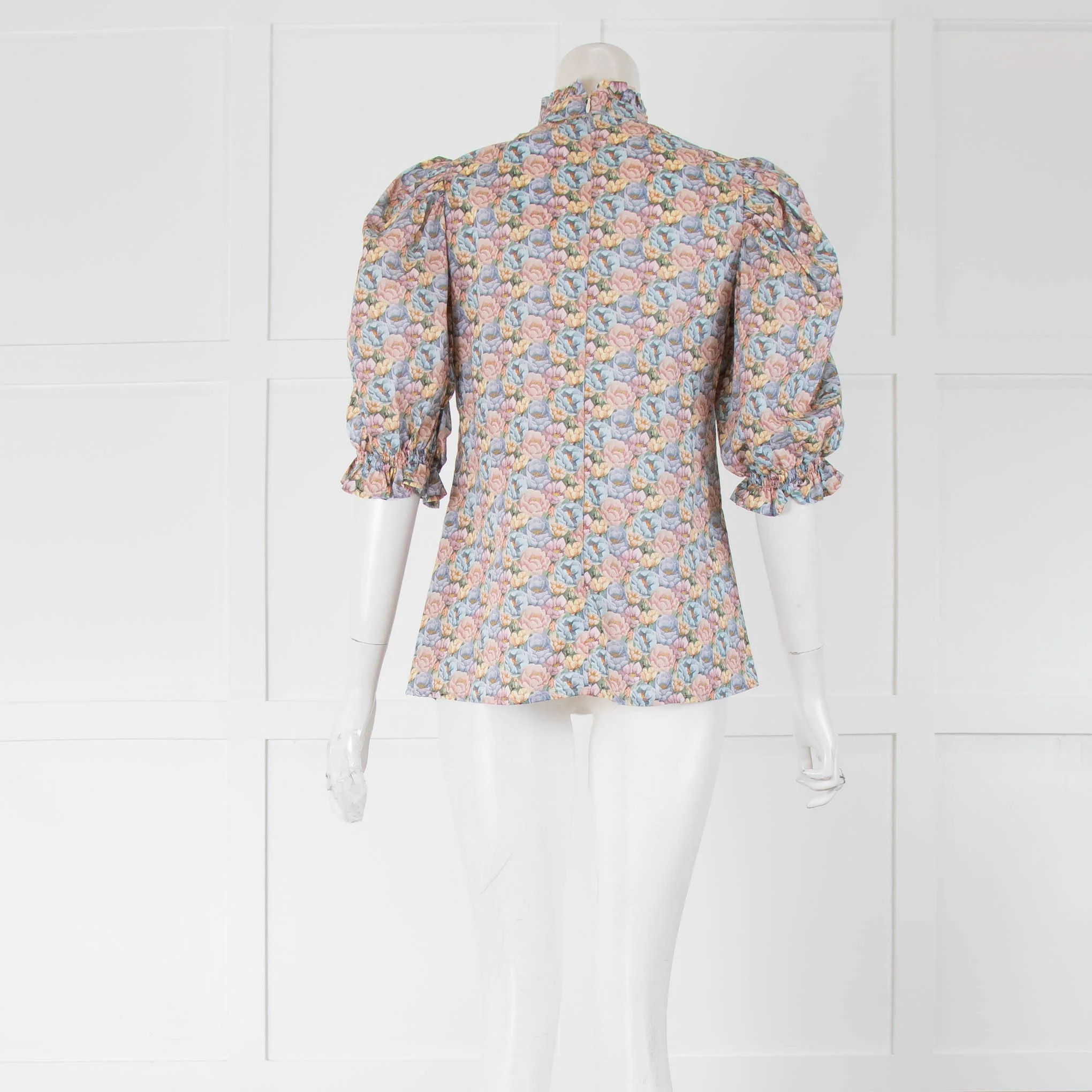 Ridley Cotton Multicolour Floral Blouse with Short Sleeves - Image 3