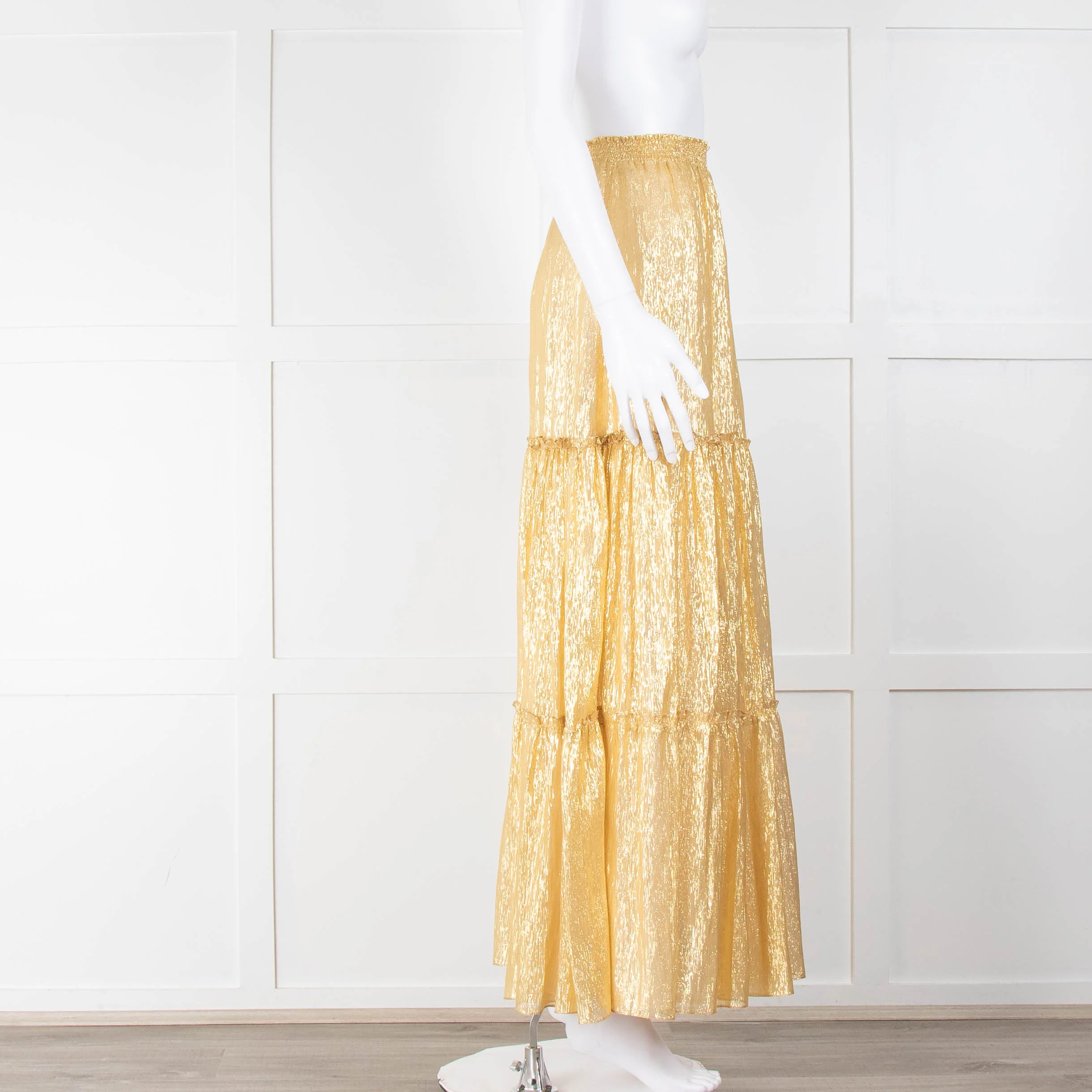 Ridley Gold Tiered Maxi Skirt - Image 2