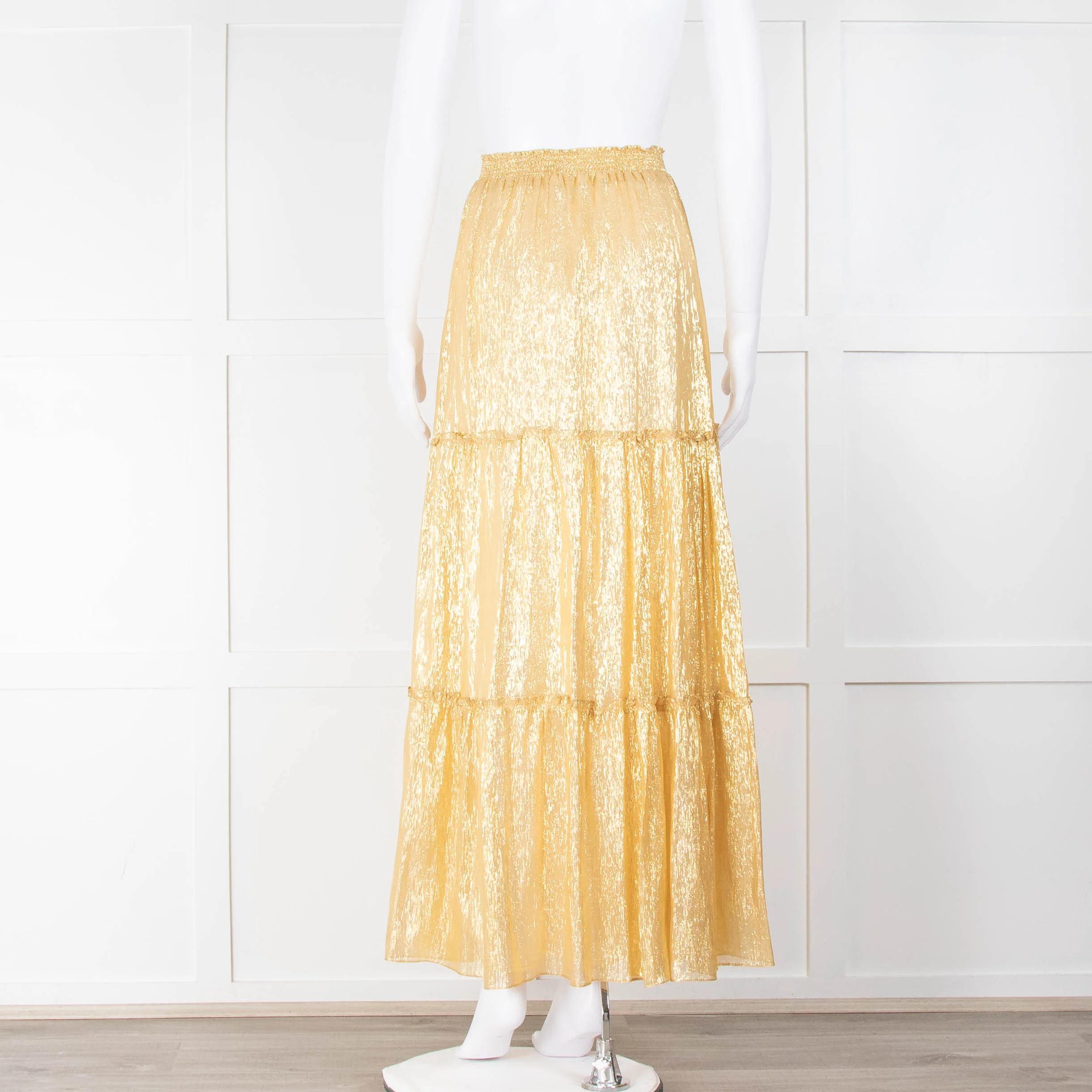 Ridley Gold Tiered Maxi Skirt - Image 3
