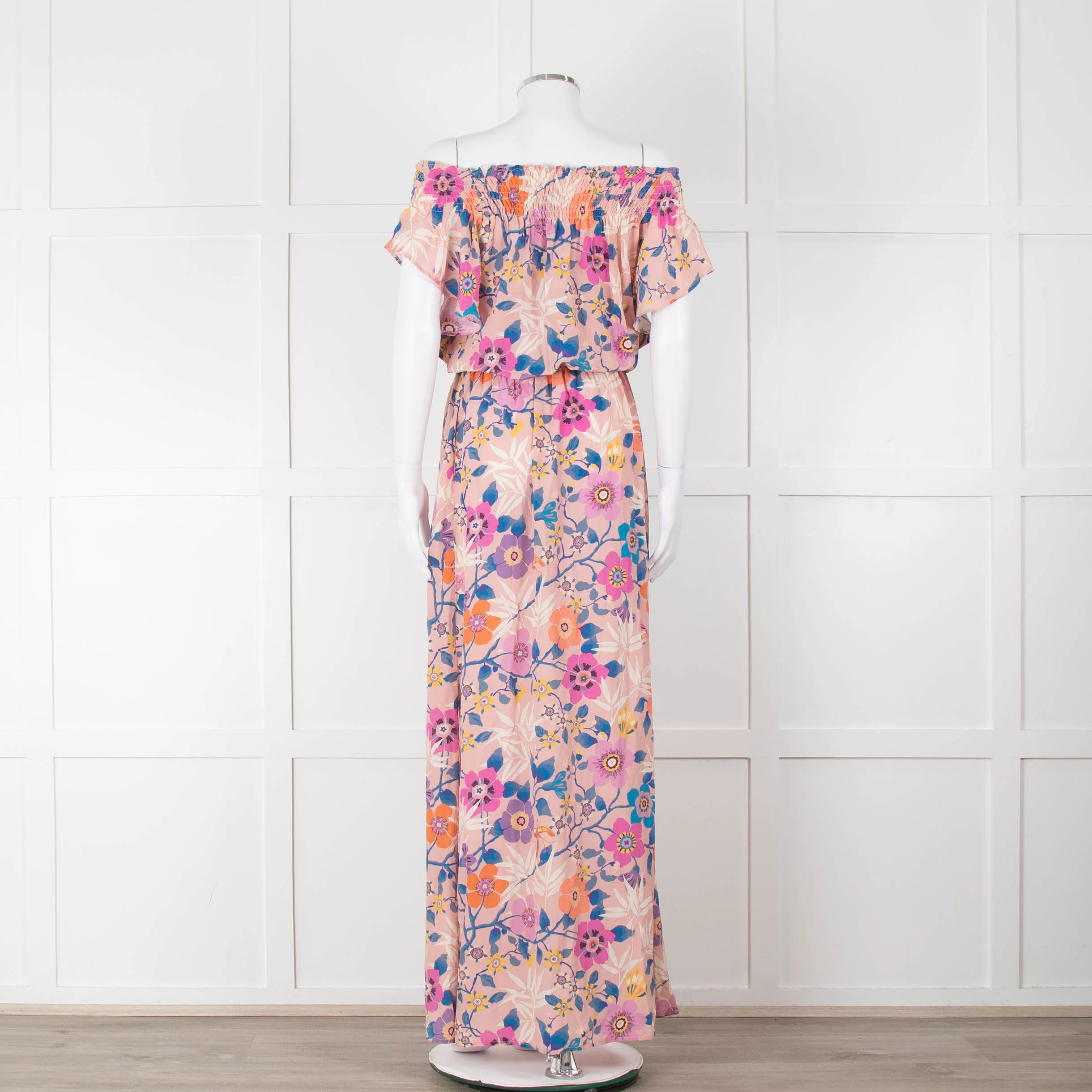 Ridley Pale Pink Blue Purple Floral Sleeveless Maxi Dress - Image 5