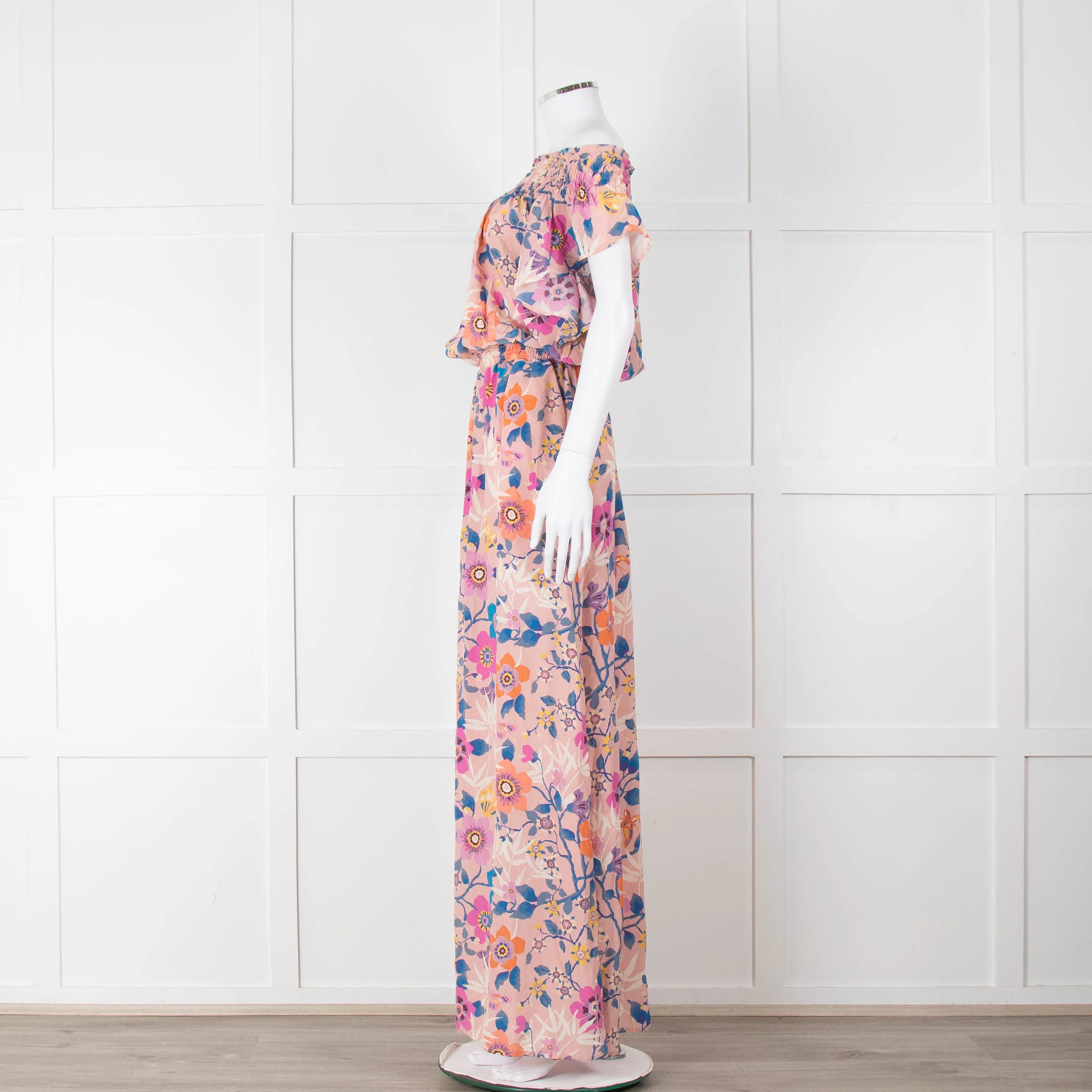 Ridley Pale Pink Blue Purple Floral Sleeveless Maxi Dress - Image 7