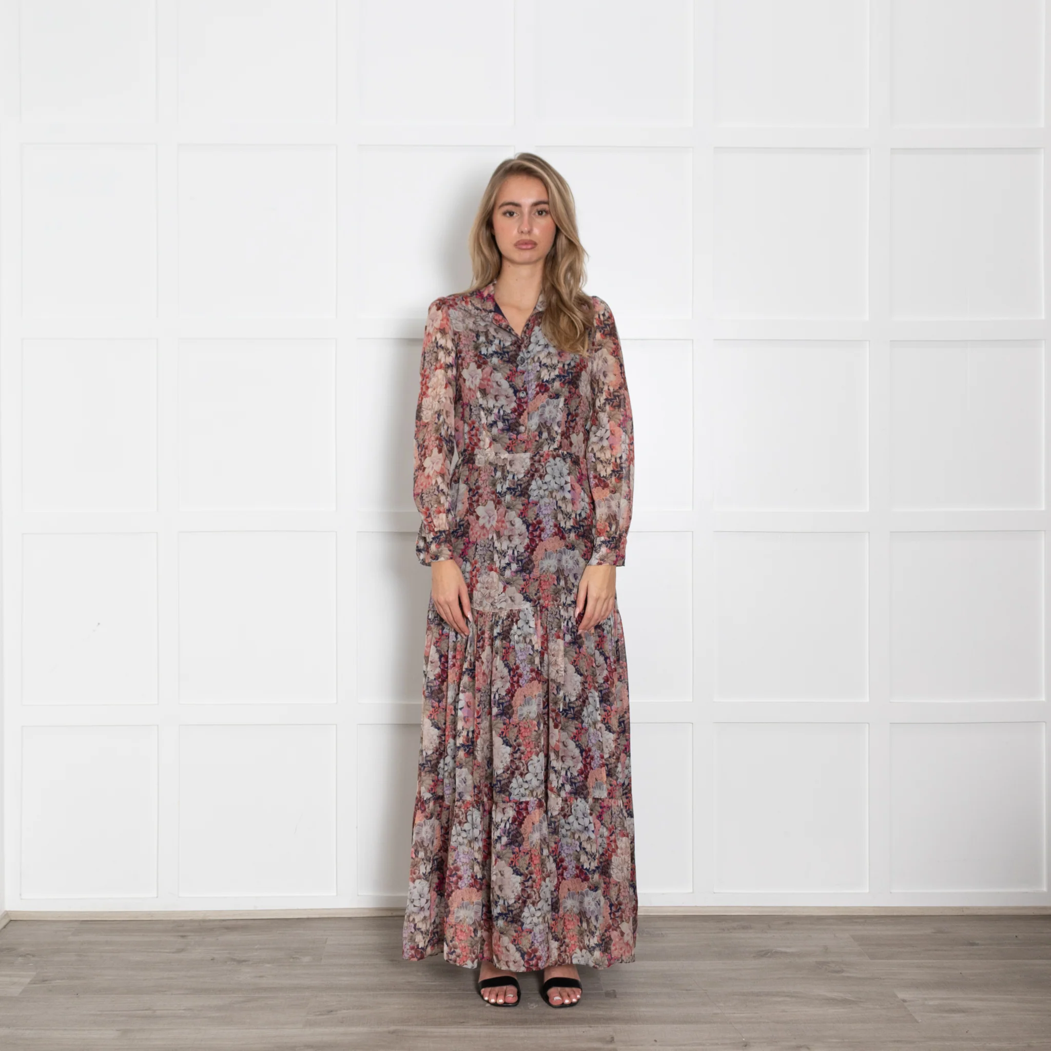 Ridley Pink Floral Silk Maxi Dress