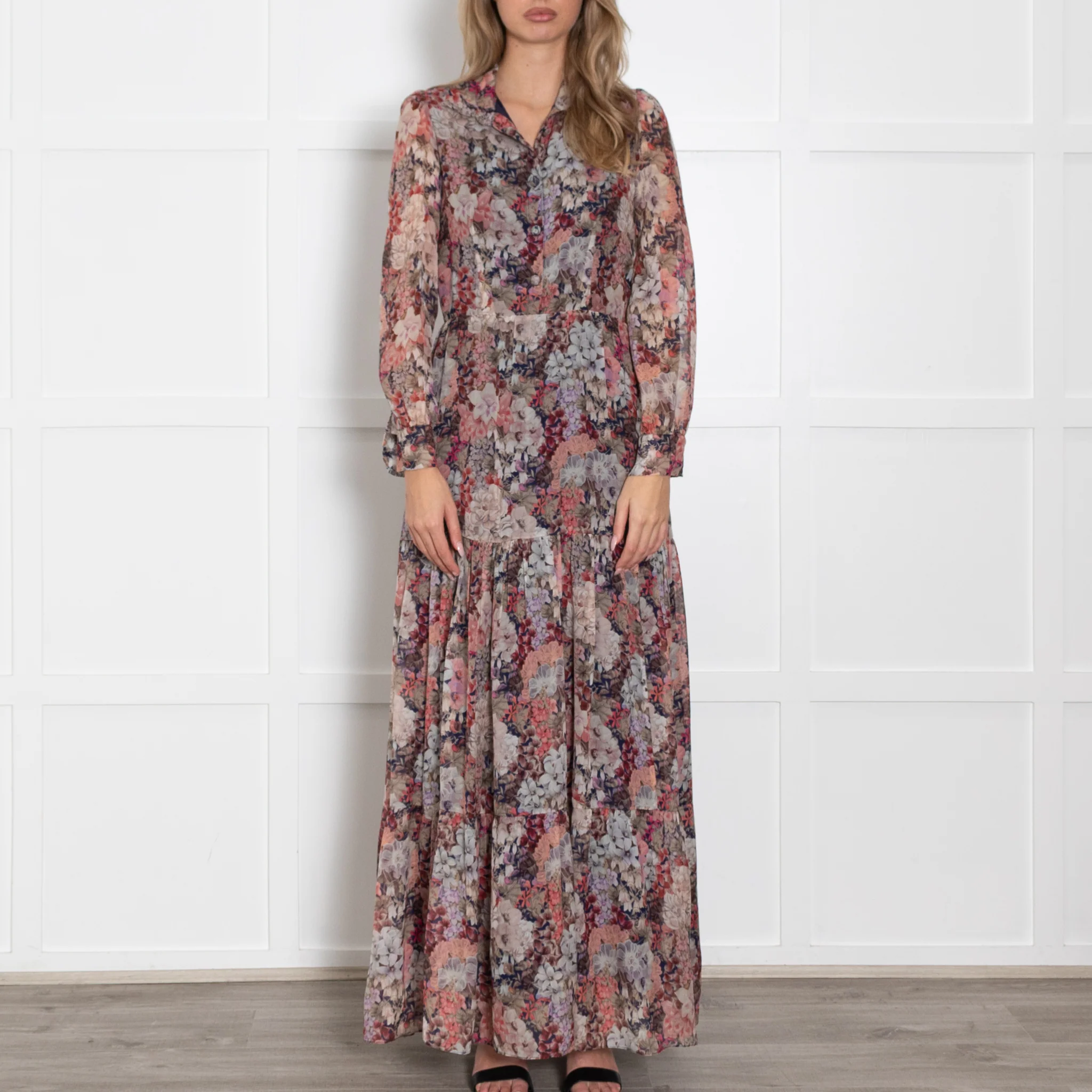 Ridley Pink Floral Silk Maxi Dress - Image 2