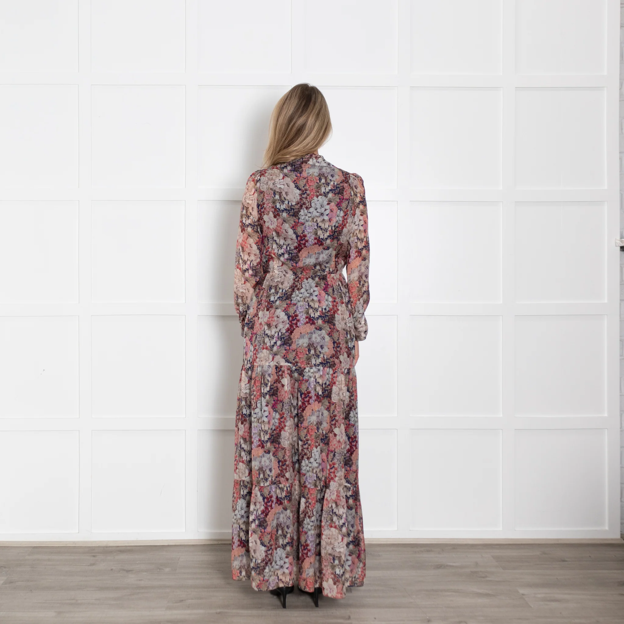 Ridley Pink Floral Silk Maxi Dress - Image 5