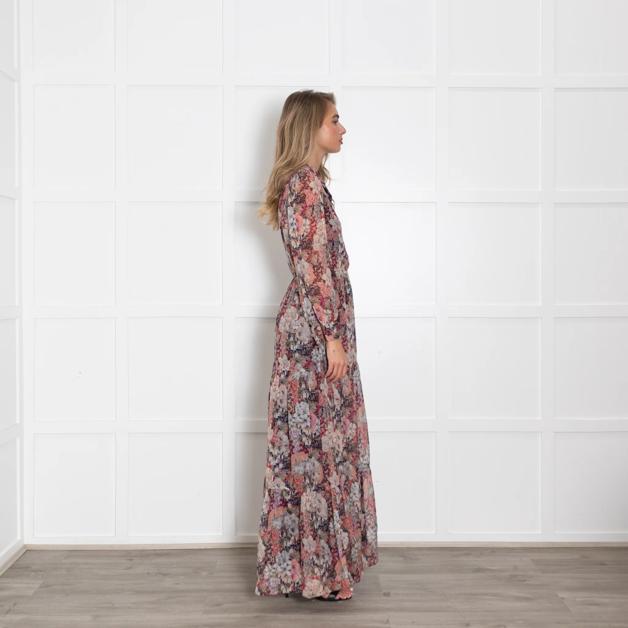 Ridley Pink Floral Silk Maxi Dress - Image 6