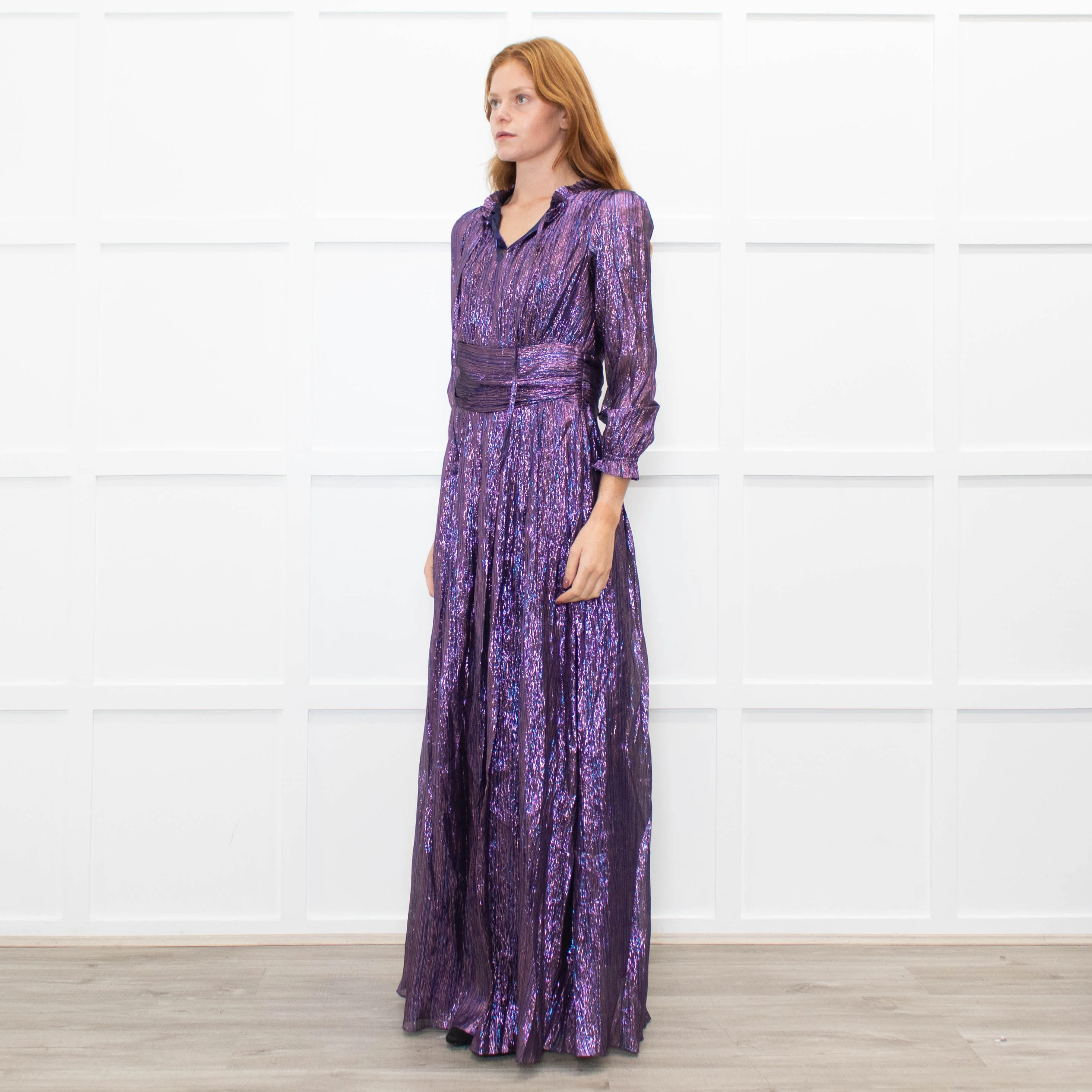 Ridley Purple Lurex Maxi Dress - Image 3