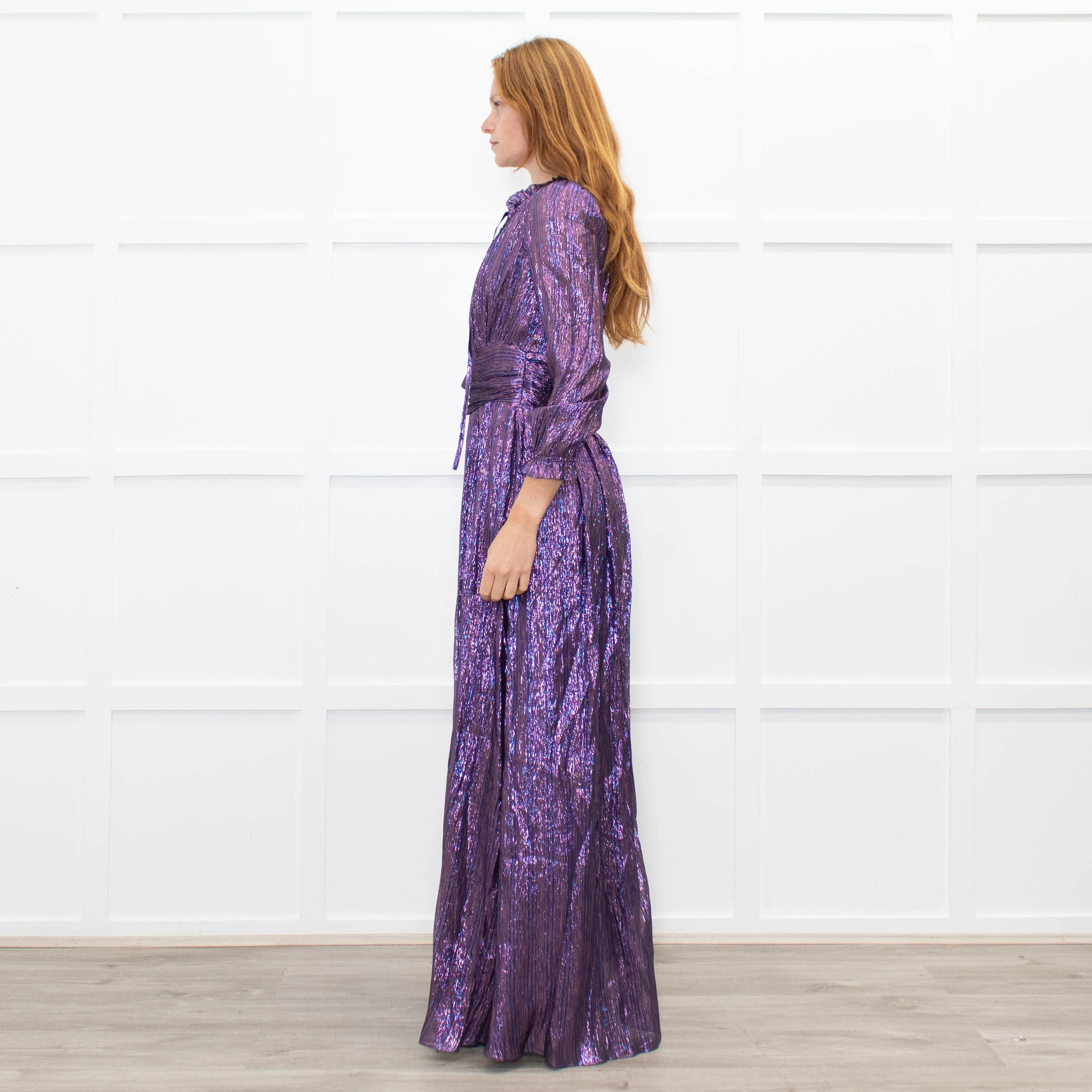 Ridley Purple Lurex Maxi Dress - Image 4