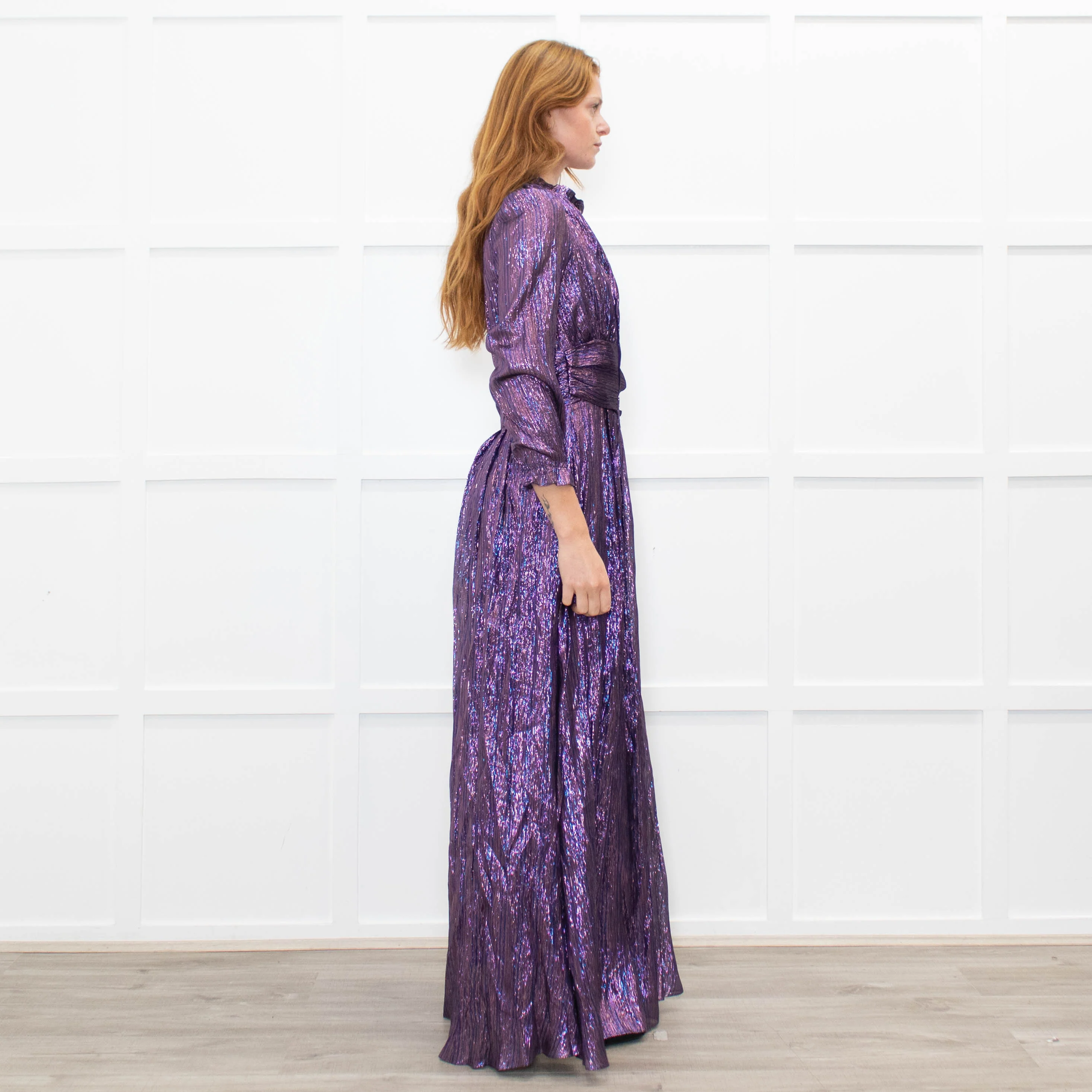 Ridley Purple Lurex Maxi Dress - Image 6