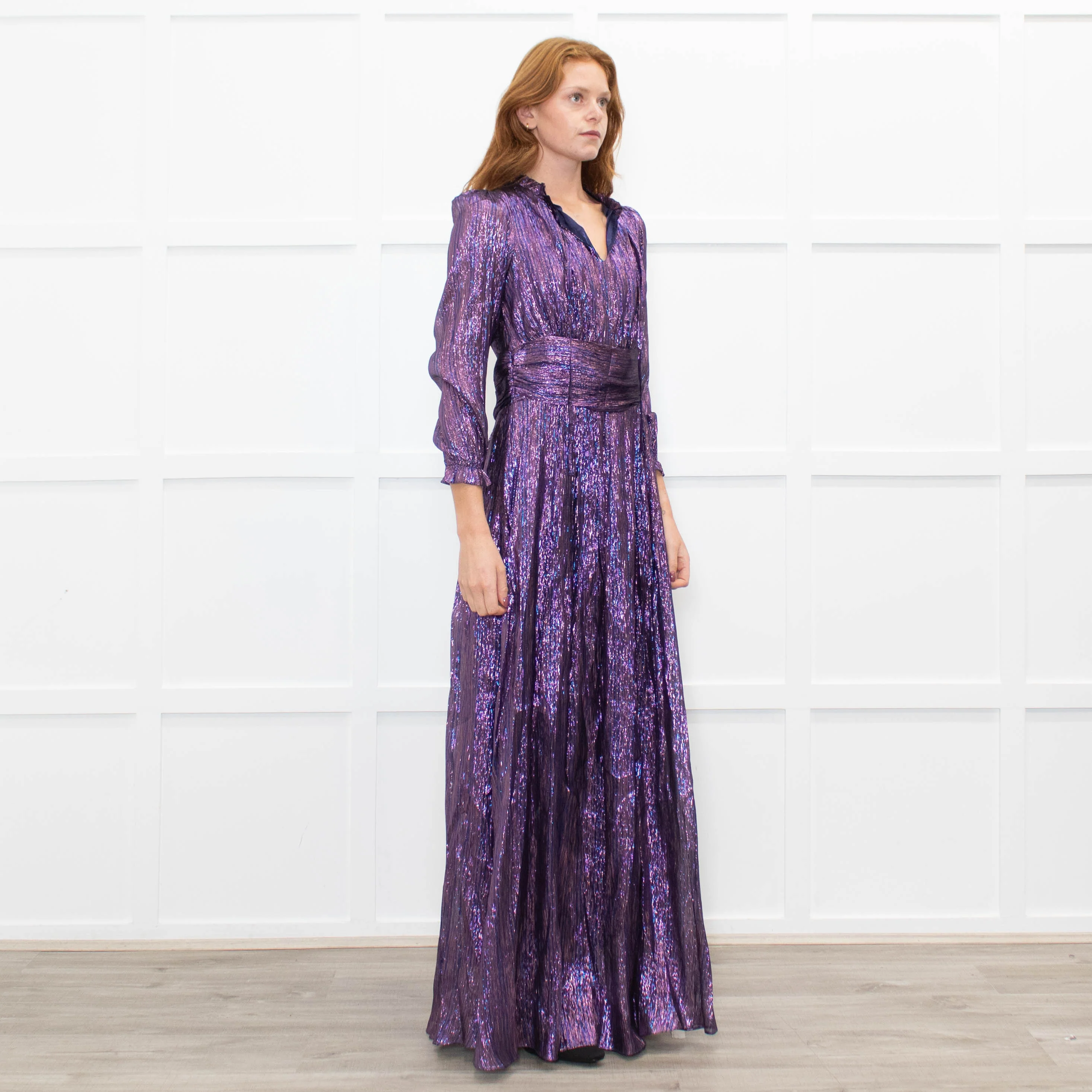 Ridley Purple Lurex Maxi Dress - Image 7