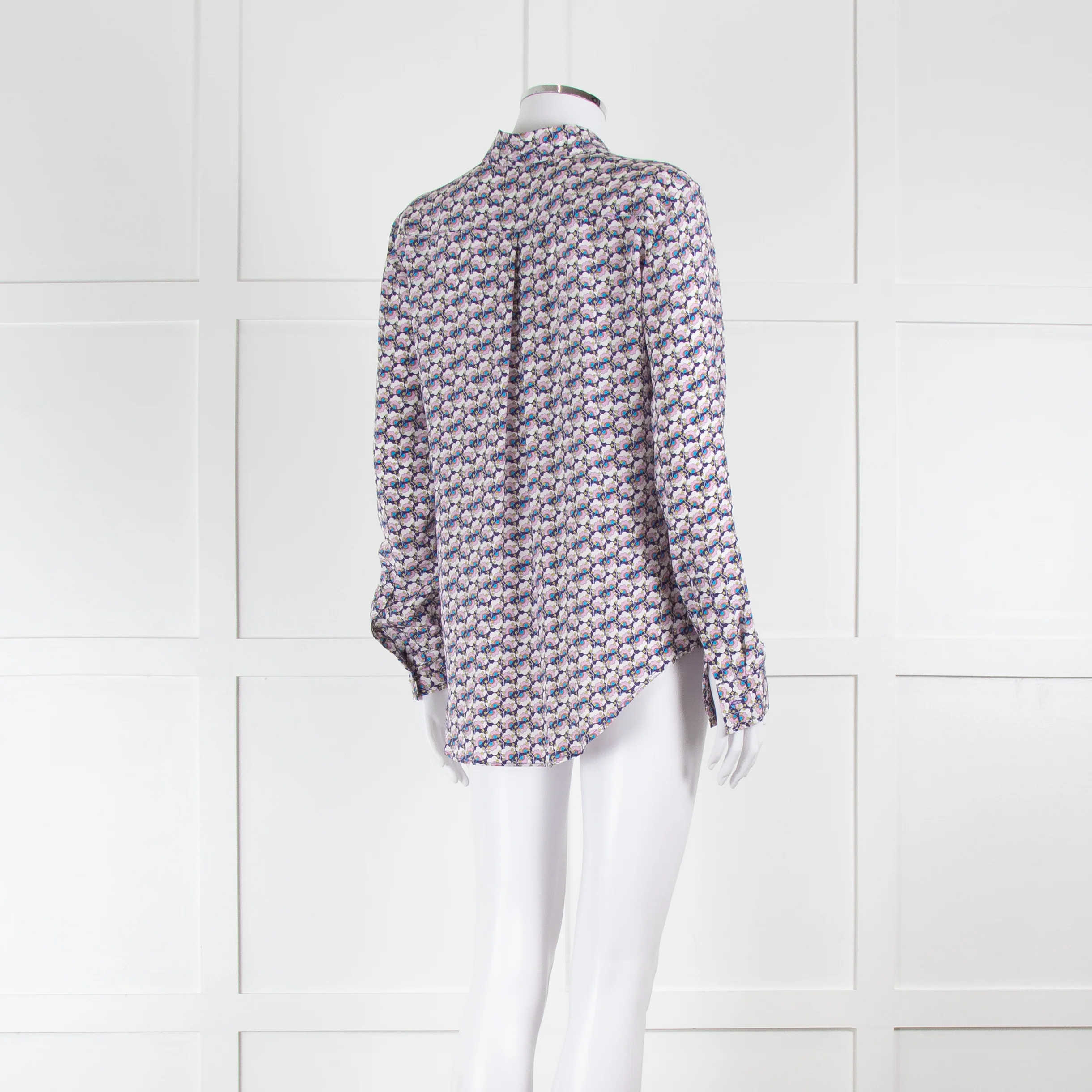 Ridley White Purple Floral Silk Shirt - Image 4