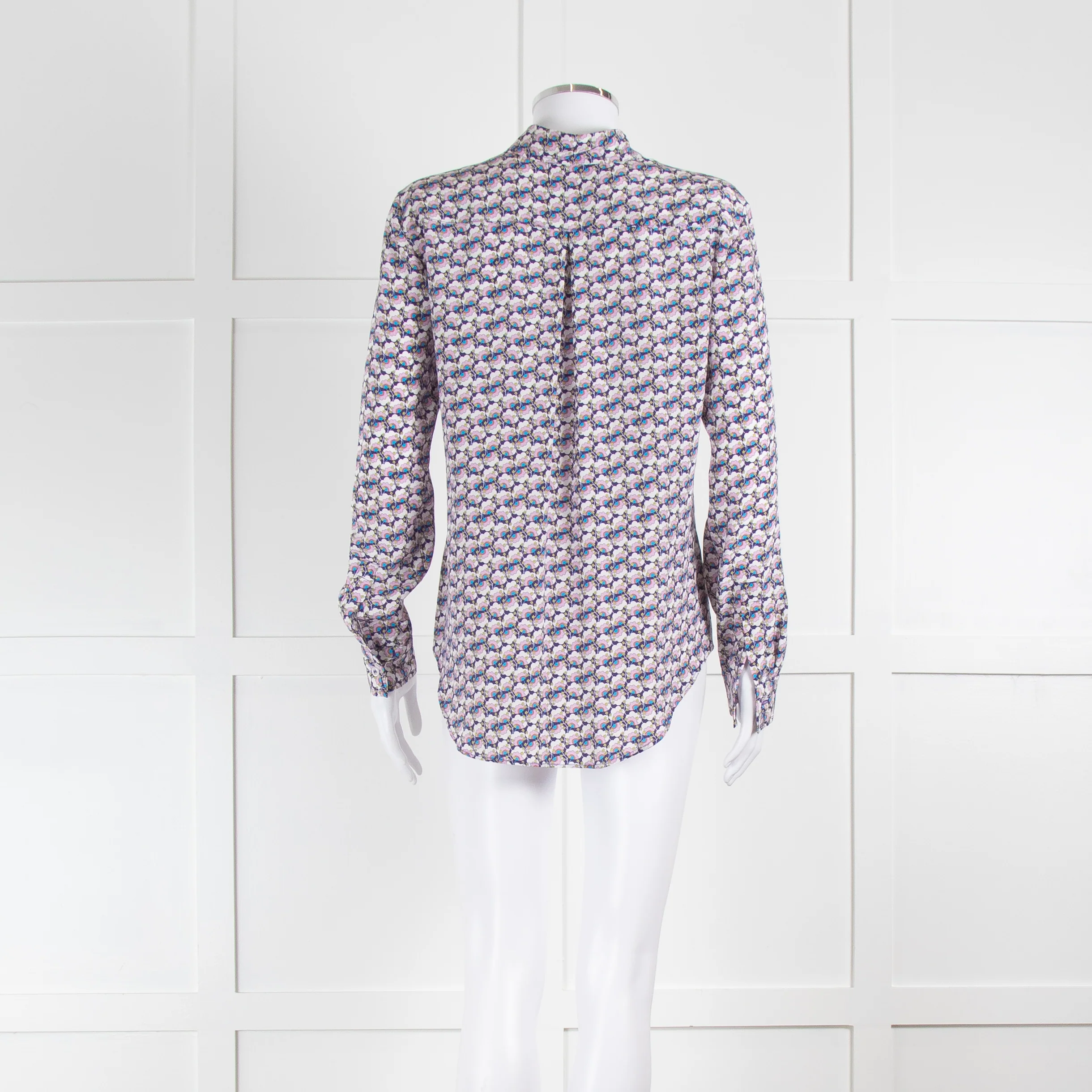 Ridley White Purple Floral Silk Shirt - Image 5