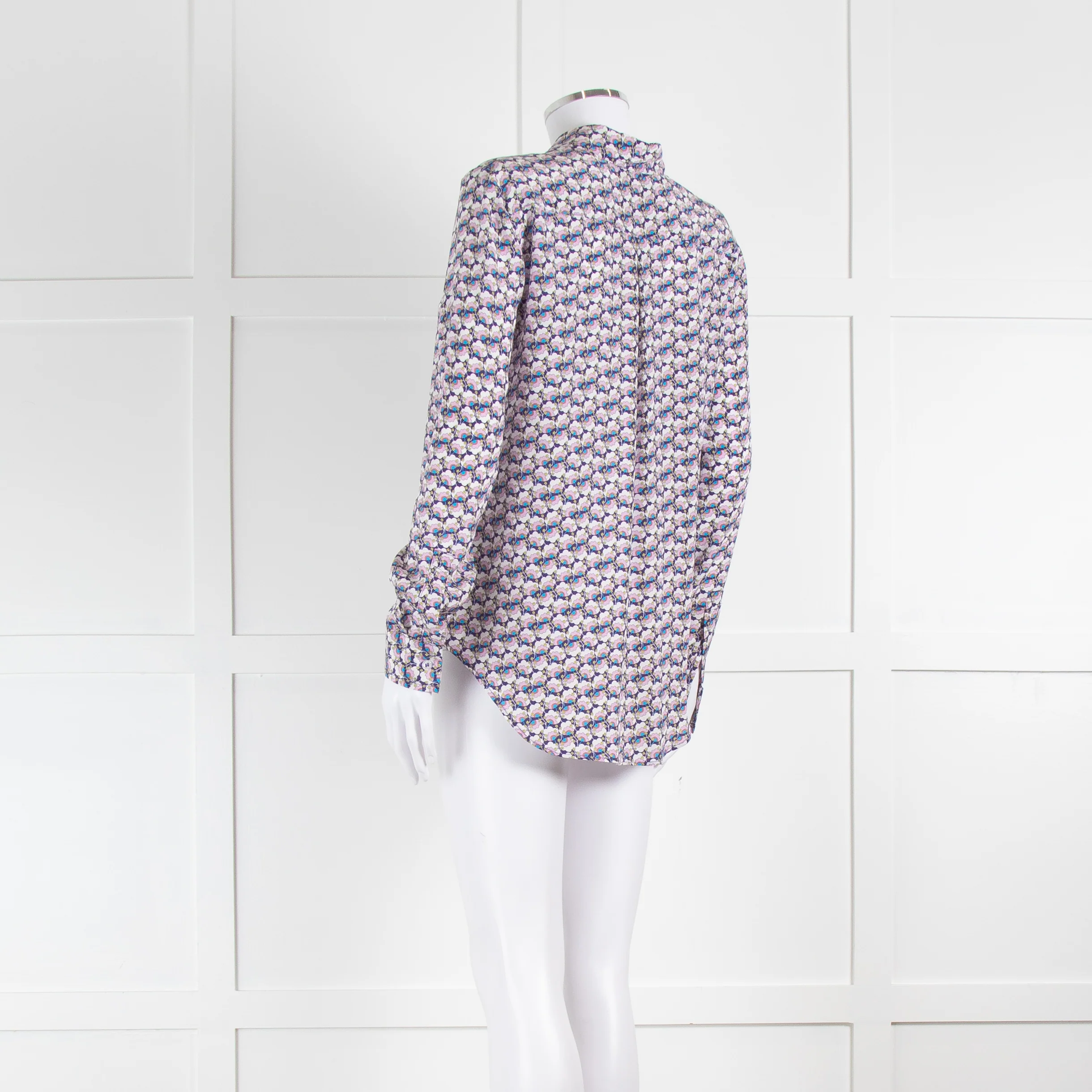 Ridley White Purple Floral Silk Shirt - Image 6