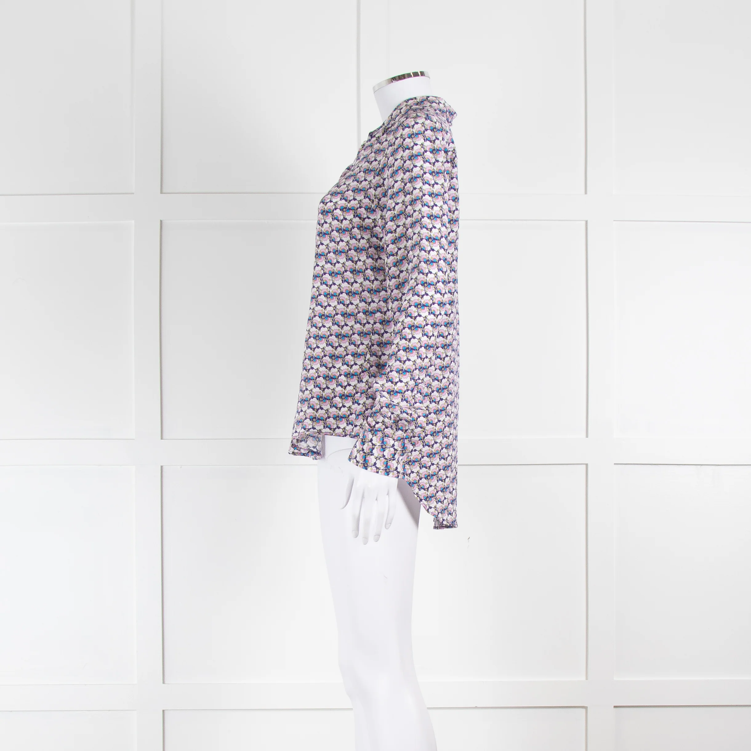 Ridley White Purple Floral Silk Shirt - Image 7