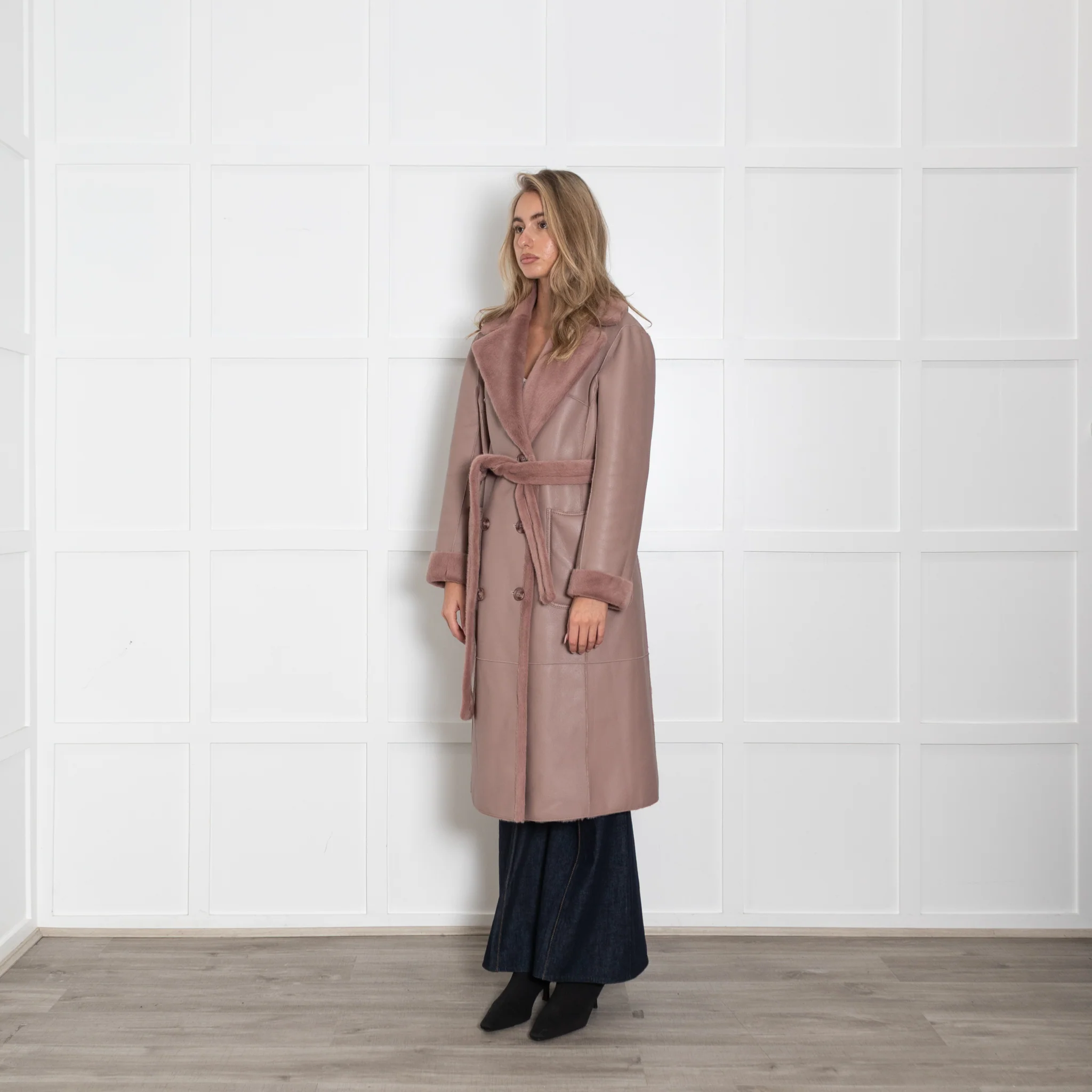 Rino & Pelle Blush Reversible Coat With Belt - Image 3