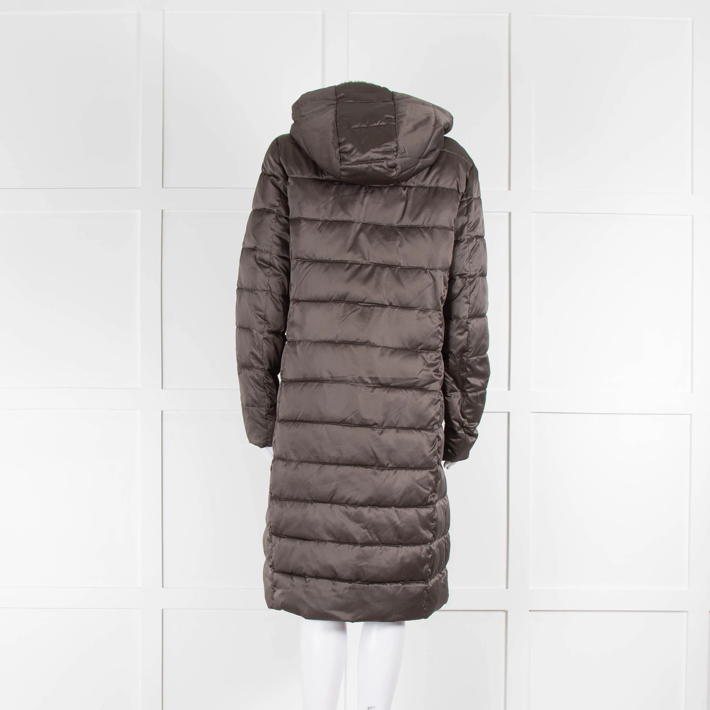 Rino & Pelle Grey Puffer Coat with Faux Fur Collar - Image 3