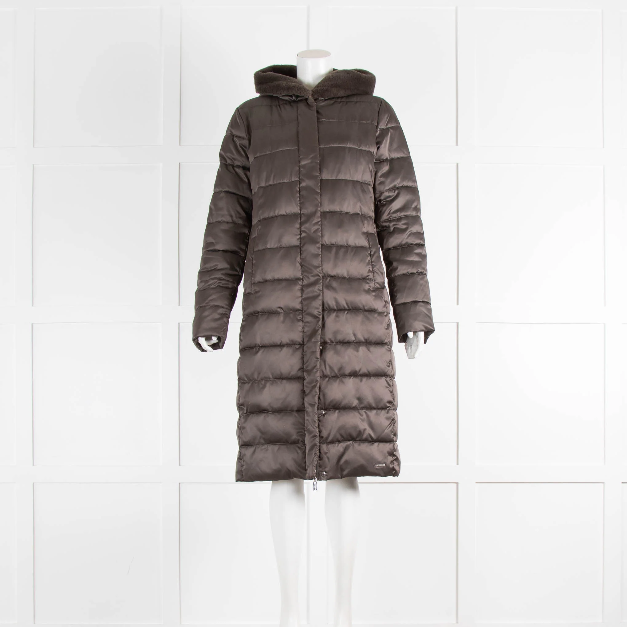 Rino & Pelle Khaki Puffa Coat With Faux Fur Hood