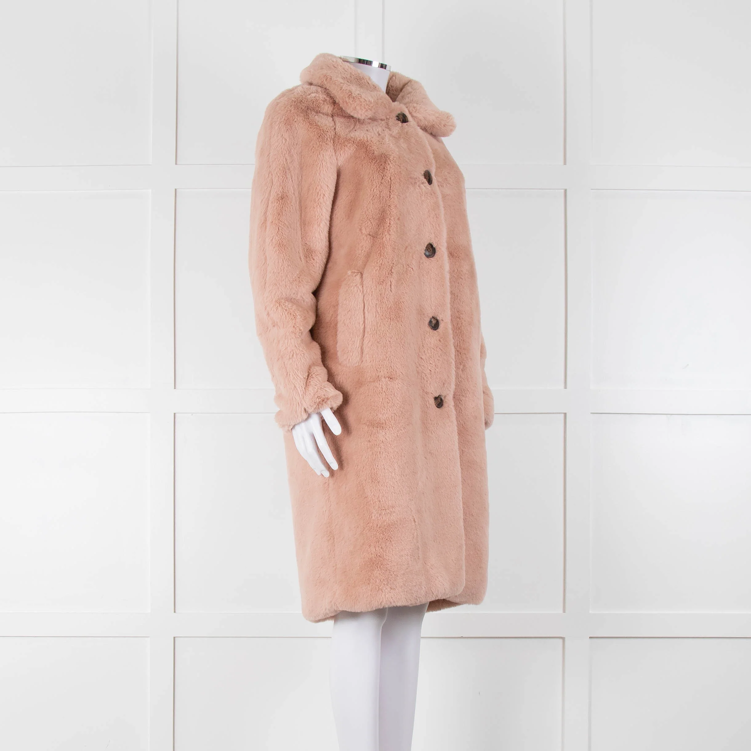 Rino & Pelle Pink Zonna Long Faux Fur Coat - Image 2