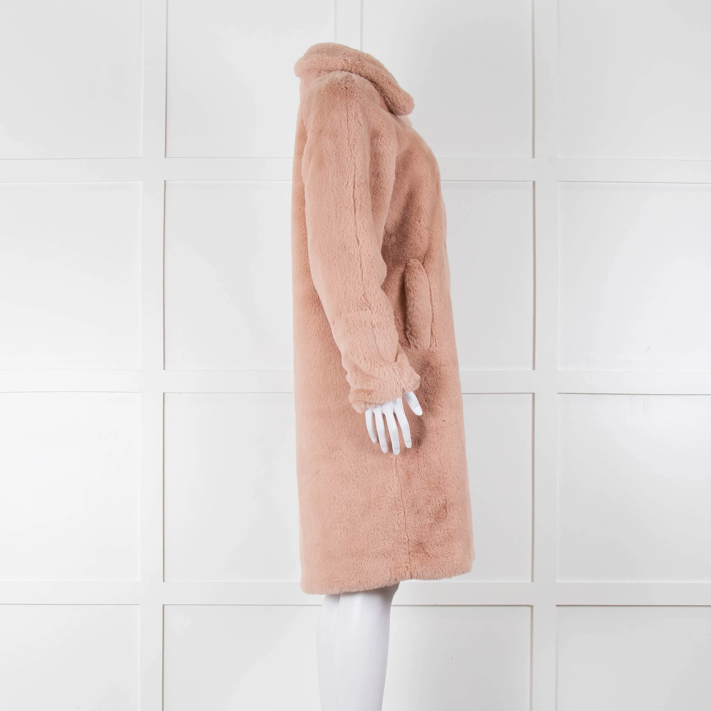Rino & Pelle Pink Zonna Long Faux Fur Coat - Image 3