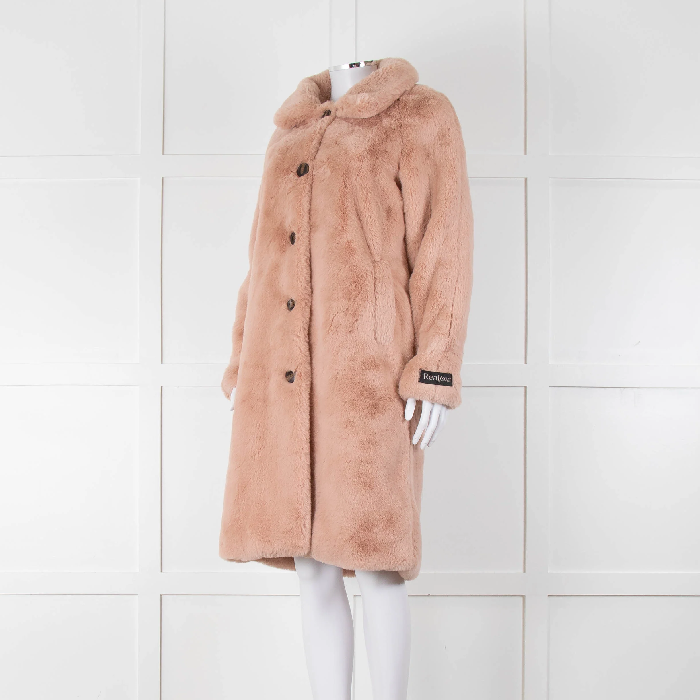 Rino & Pelle Pink Zonna Long Faux Fur Coat - Image 8