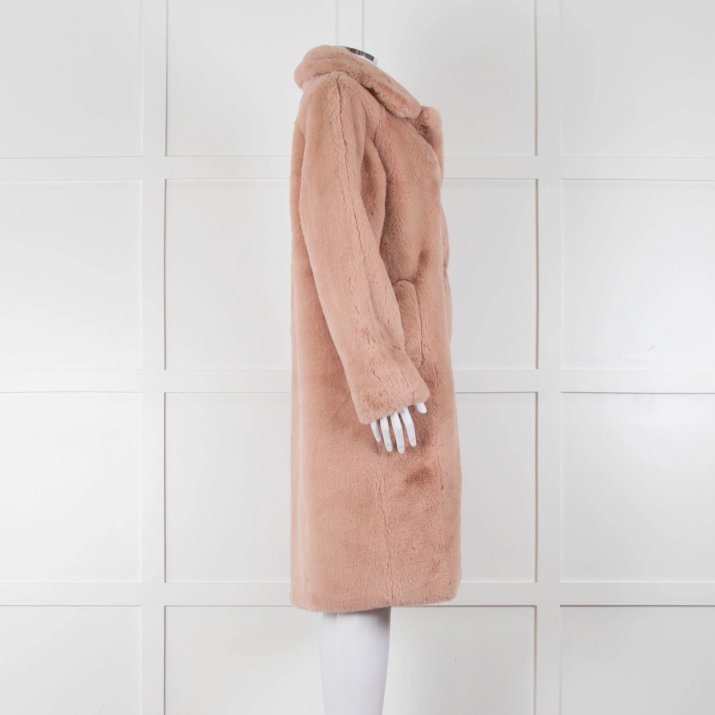 Rino & Pelle Zonna Pink Long Faux Fur Coat - Image 3