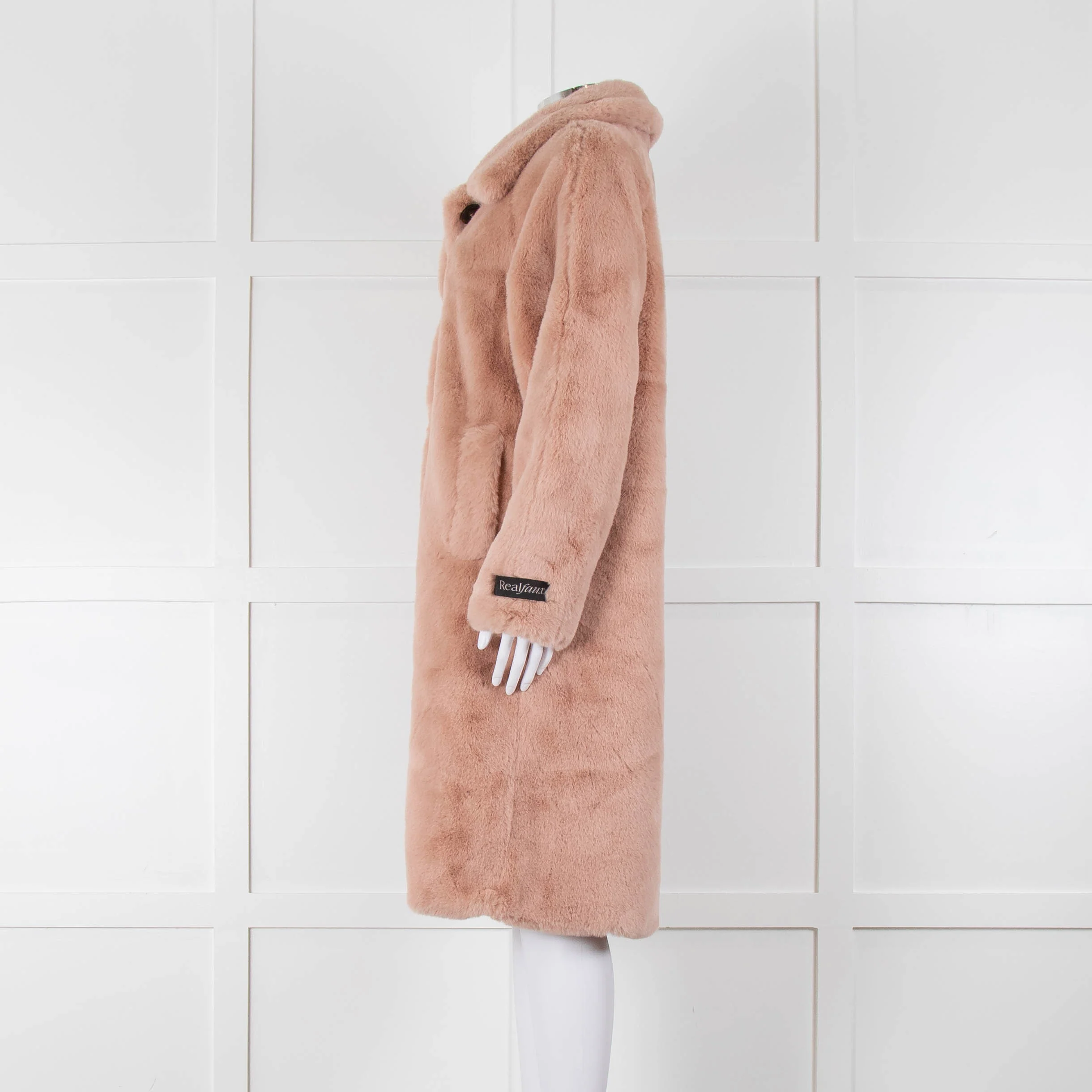 Rino & Pelle Zonna Pink Long Faux Fur Coat - Image 7