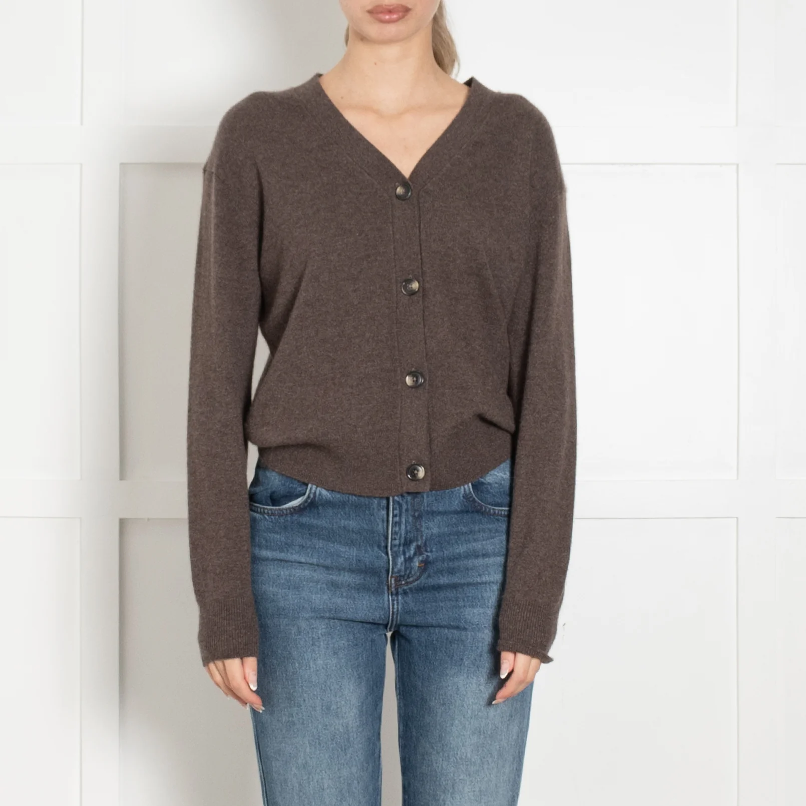 Rise & Fall Brown Cashmere Cardigan - Image 2