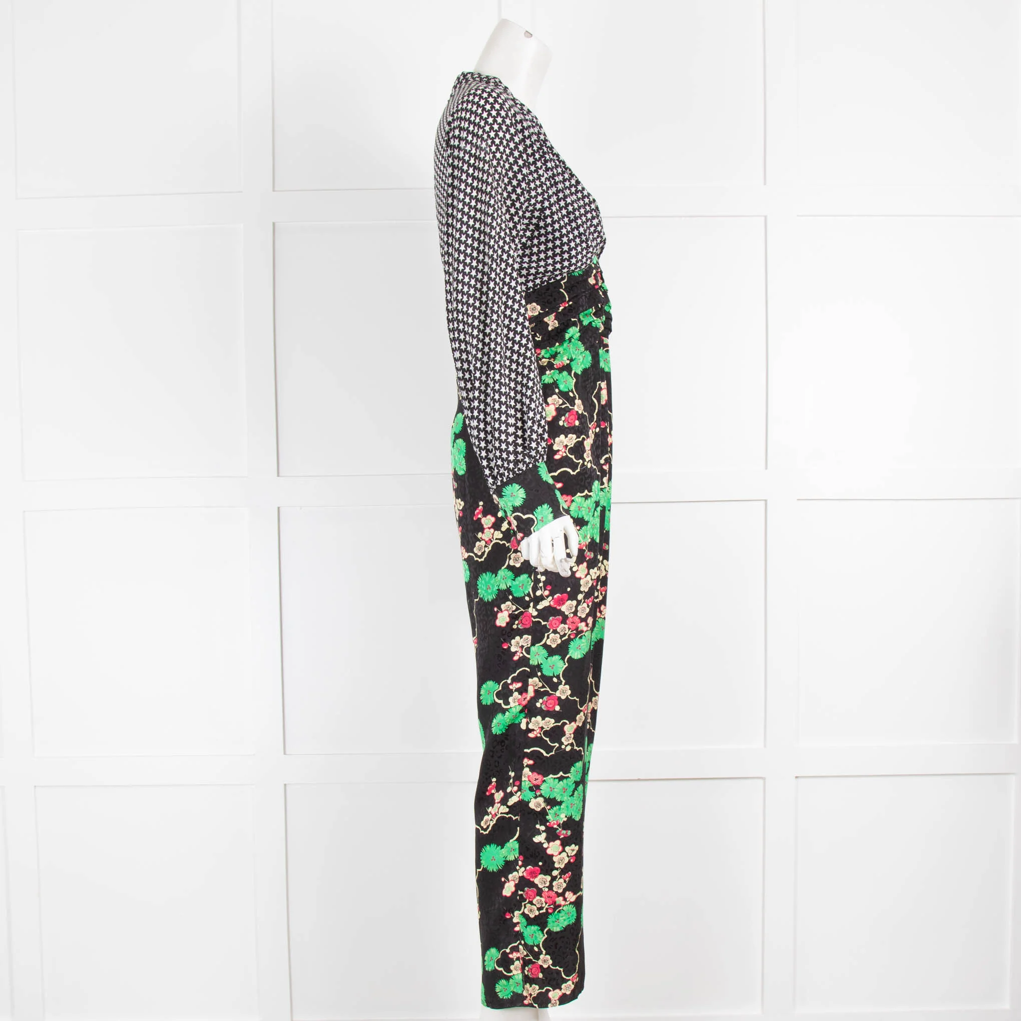 Rixo Black Green Floral With Contrast White Star Jumpsuit - Image 2