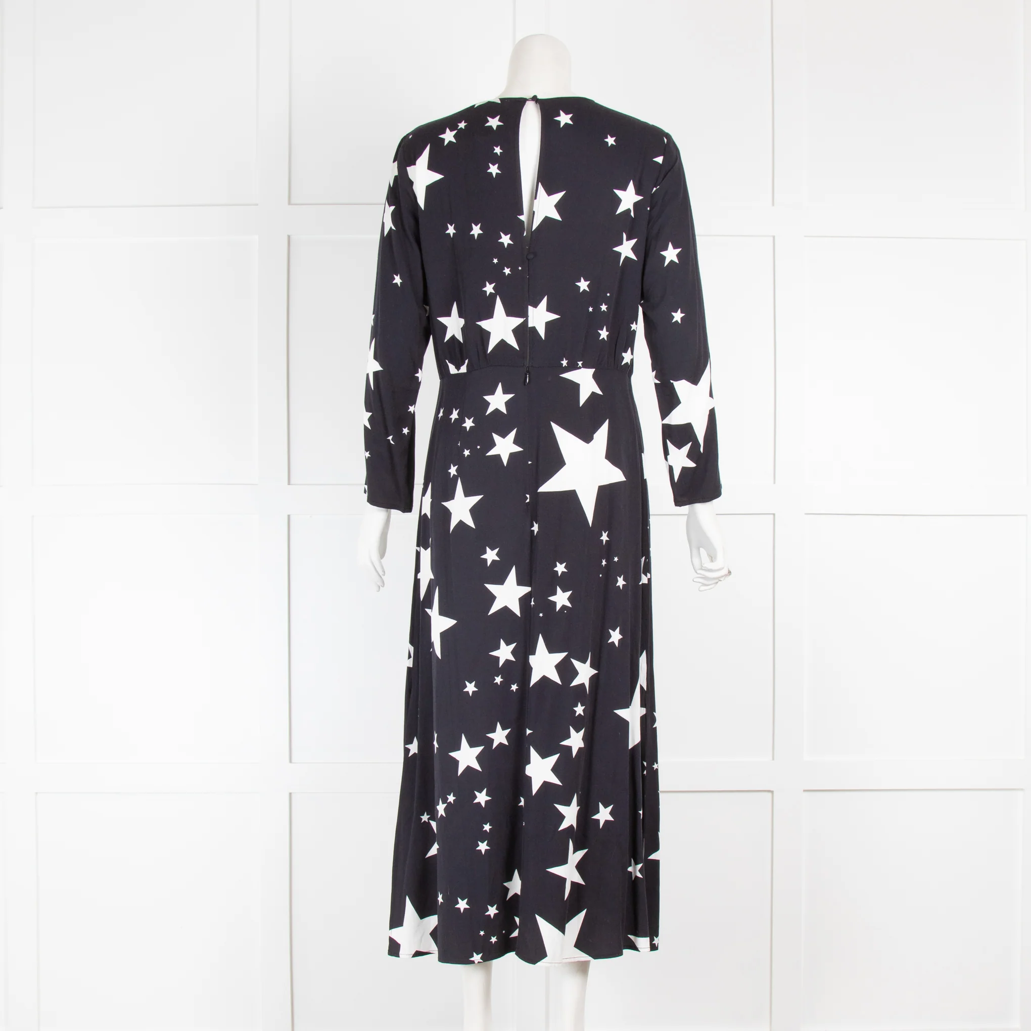 Rixo Black Star Print Midi Dress - Image 3