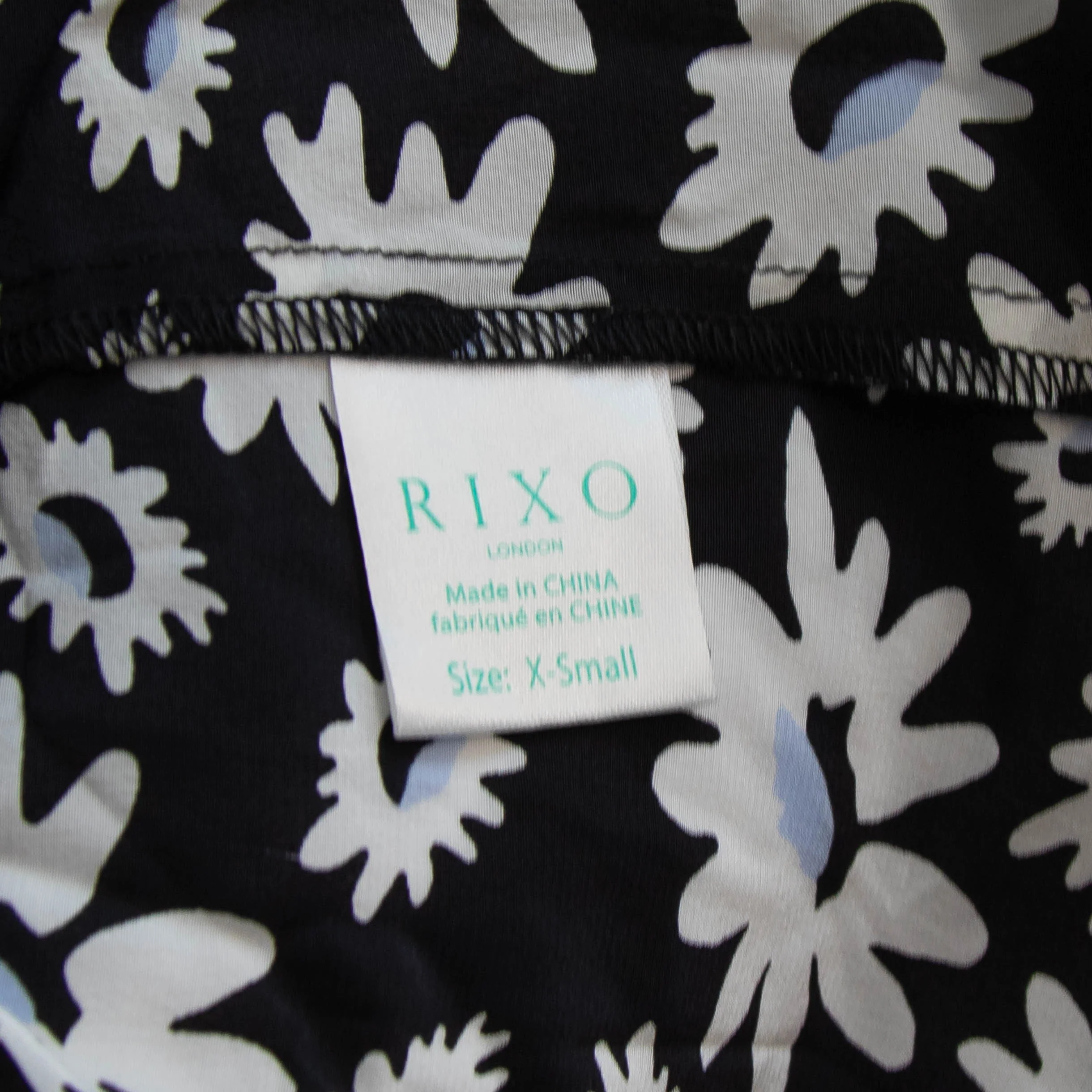 Rixo Black White Floral Neck Tie Blouses - Image 6