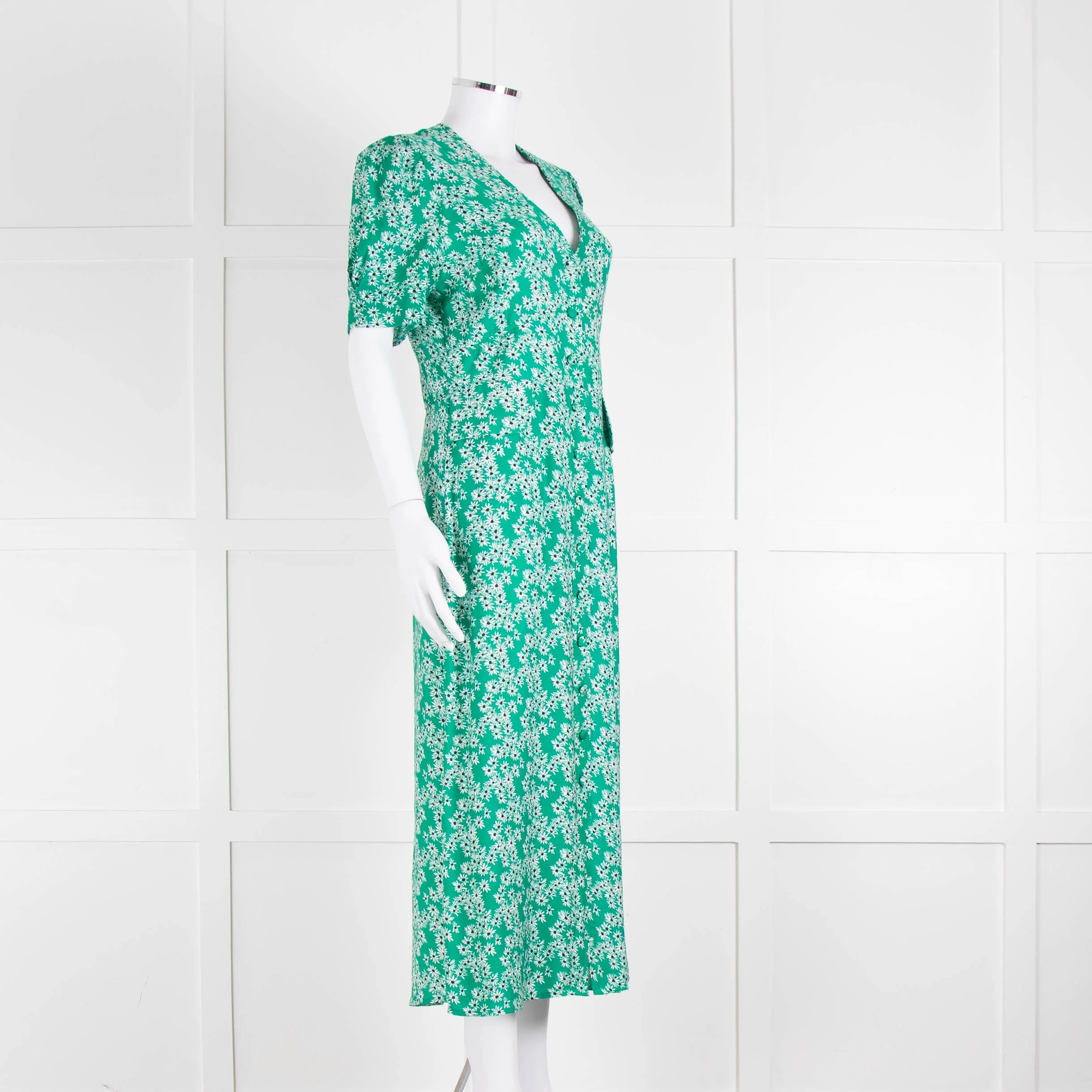 Rixo Green Floral Jackson Midi Length Tea Dress - Image 2